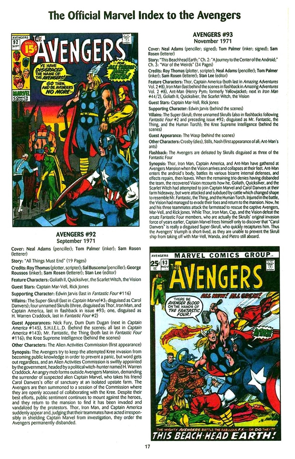 Read online The Official Marvel Index to the Avengers comic -  Issue #2 - 19