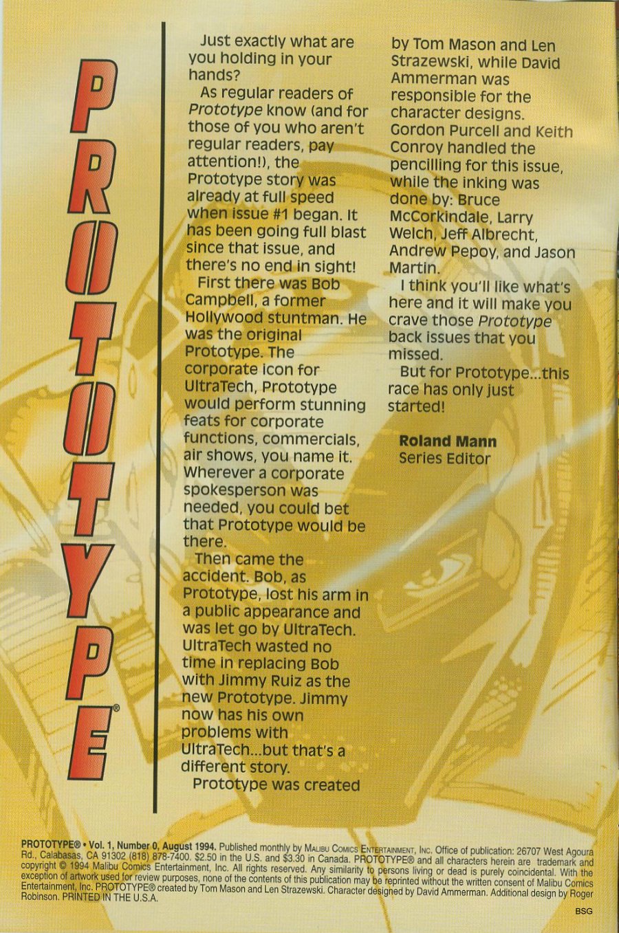 Read online Prototype (1993) comic -  Issue #0 - 2