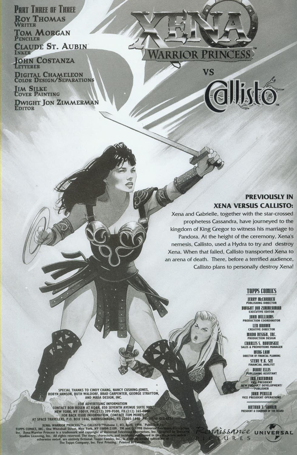 Read online Xena: Warrior Princess vs Callisto comic -  Issue #3 - 2