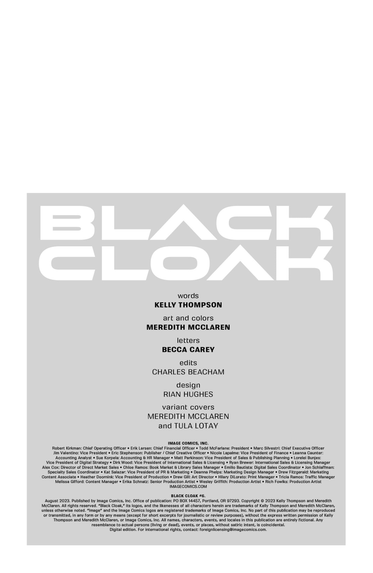 Read online Black Cloak comic -  Issue #6 - 2