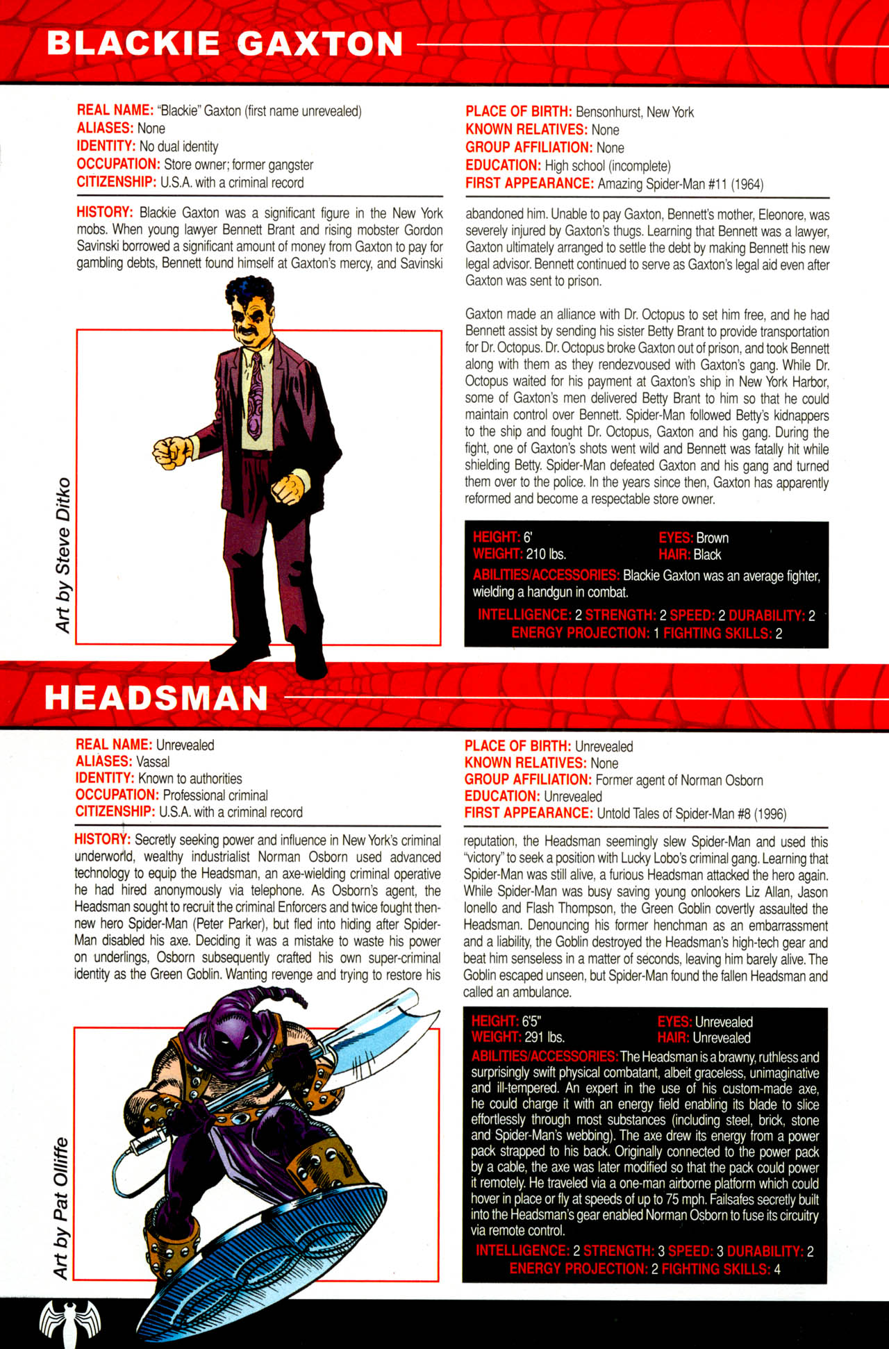 Read online The Official Handbook of the Marvel Universe: Spider-Man: Back In Black Handbook comic -  Issue # Full - 44