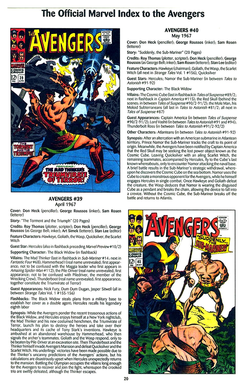 Read online The Official Marvel Index to the Avengers comic -  Issue #1 - 22