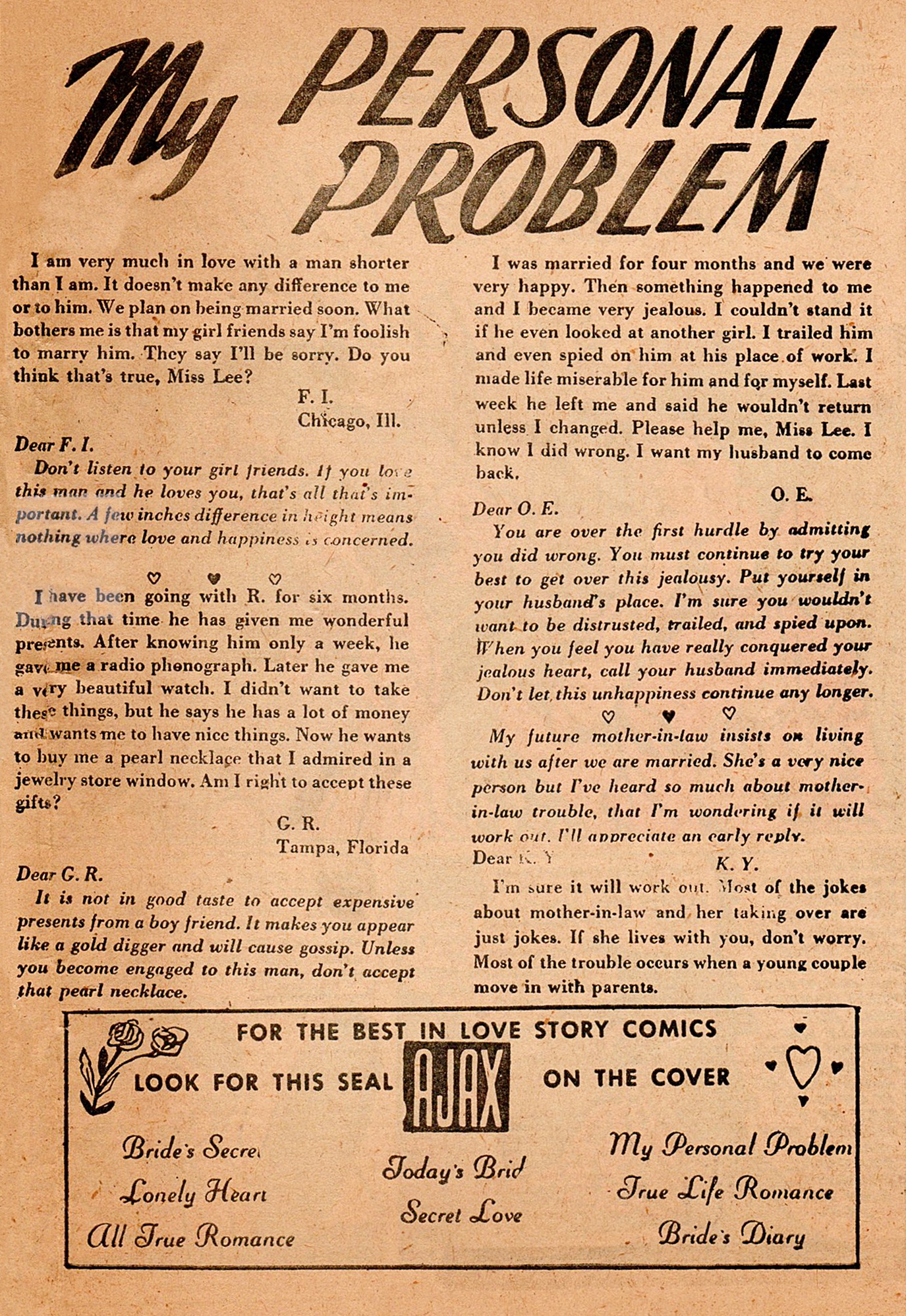 Read online My Personal Problem (1955) comic -  Issue #4 - 27