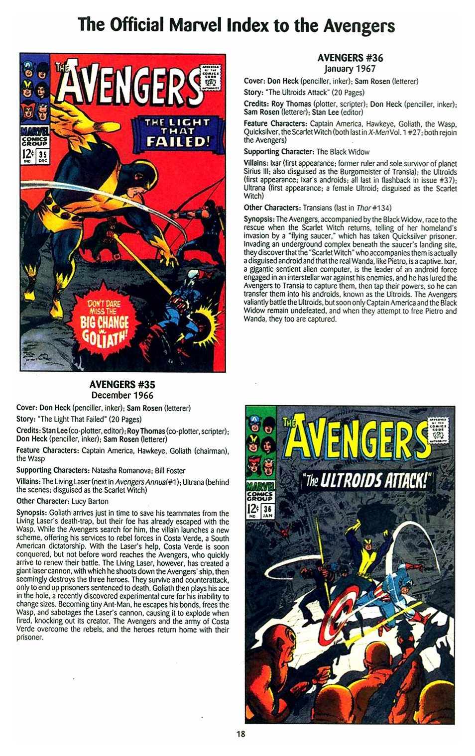 Read online The Official Marvel Index to the Avengers comic -  Issue #1 - 20