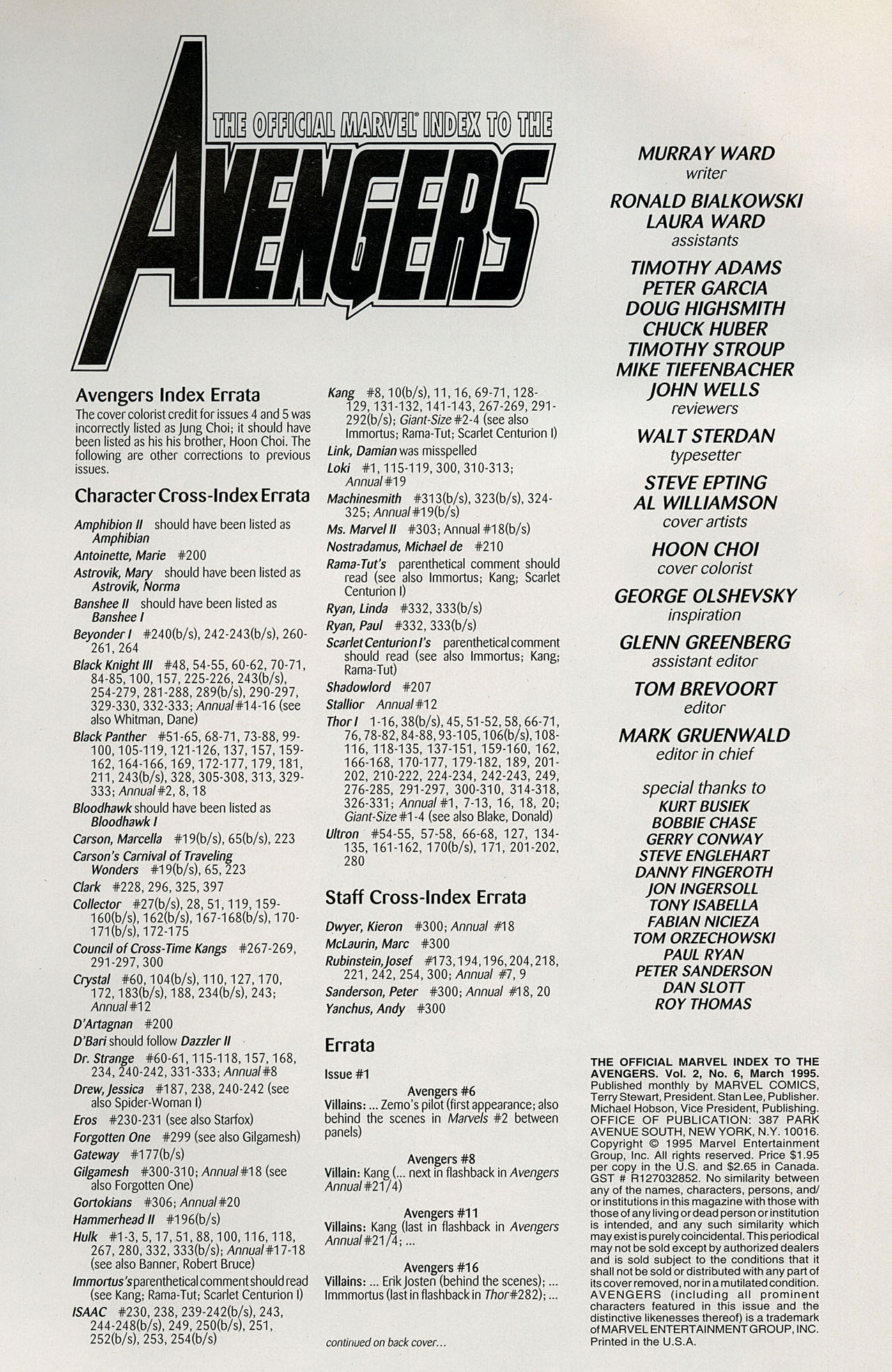 Read online The Official Marvel Index to the Avengers comic -  Issue #6 - 2