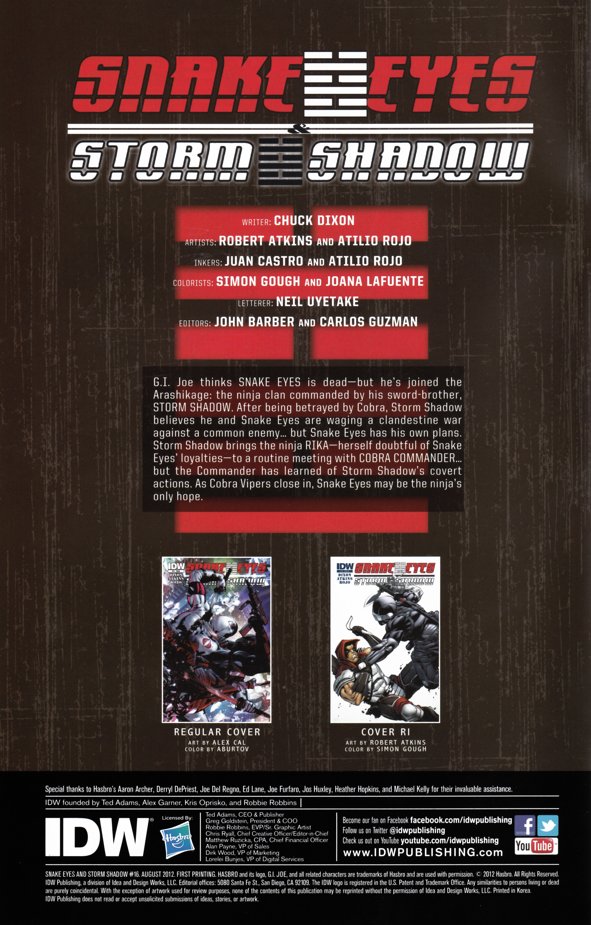Read online Snake Eyes and Storm Shadow comic -  Issue #16 - 2