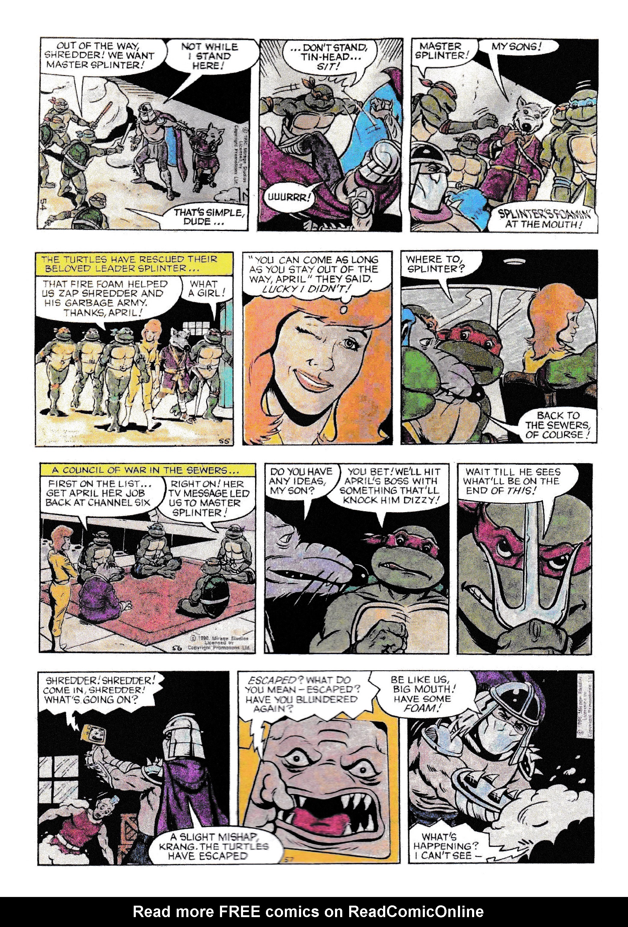 Read online Teenage Mutant Ninja Turtles: Complete Newspaper Daily Comic Strip Collection comic -  Issue # TPB 1 - 21
