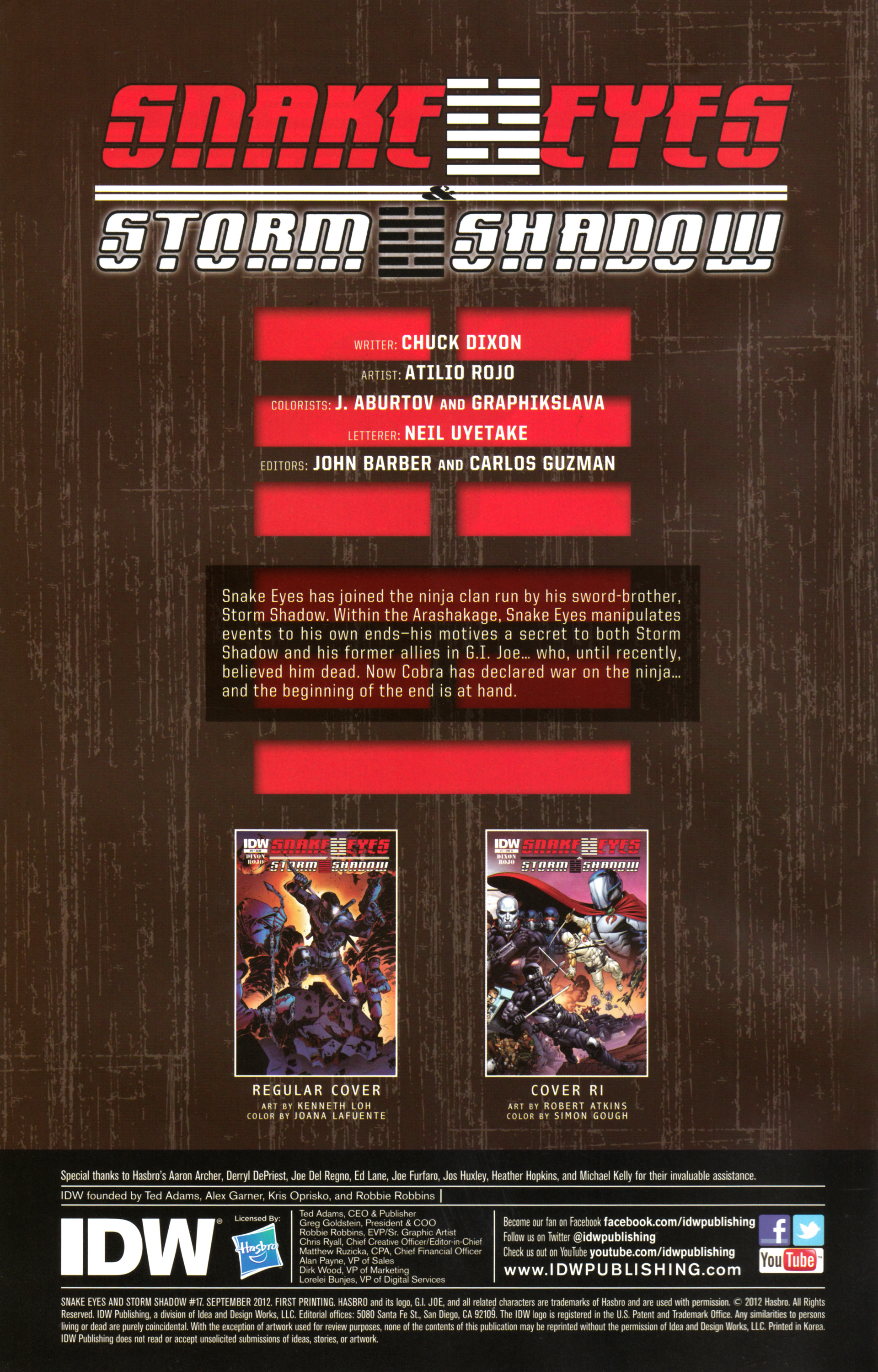 Read online Snake Eyes and Storm Shadow comic -  Issue #17 - 2