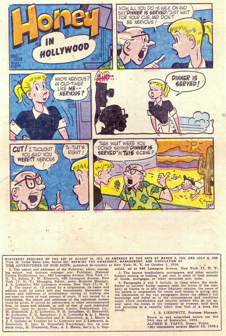 Read online The Adventures of Bob Hope comic -  Issue #31 - 22