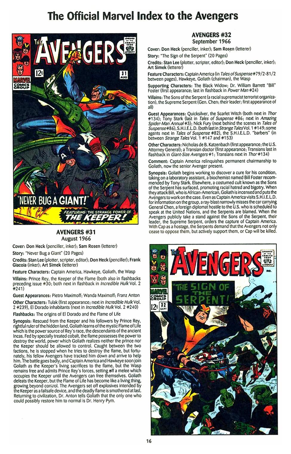 Read online The Official Marvel Index to the Avengers comic -  Issue #1 - 18