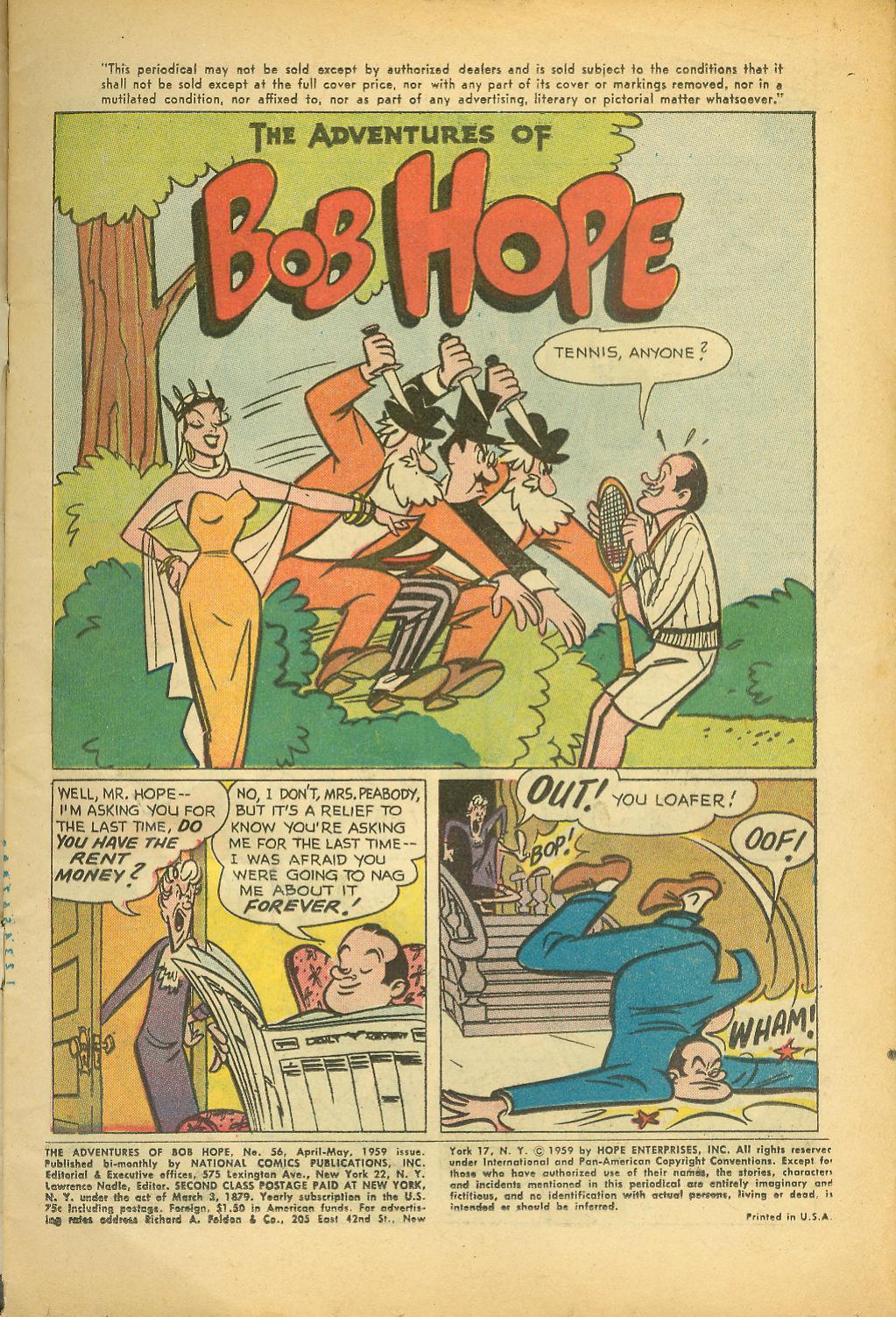 Read online The Adventures of Bob Hope comic -  Issue #56 - 3