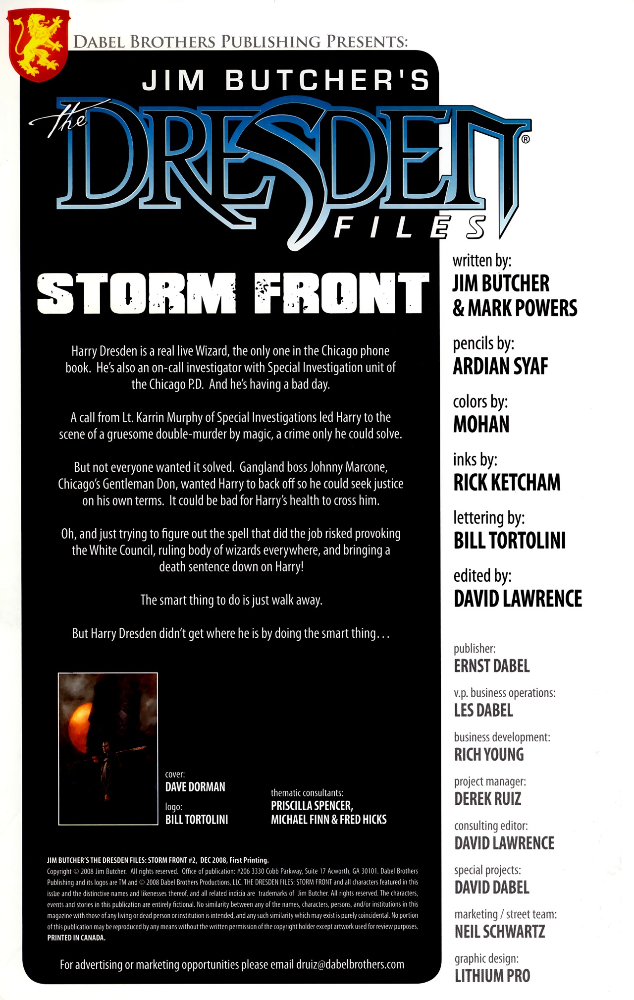 Read online Jim Butcher's The Dresden Files: Storm Front comic -  Issue #2 - 2