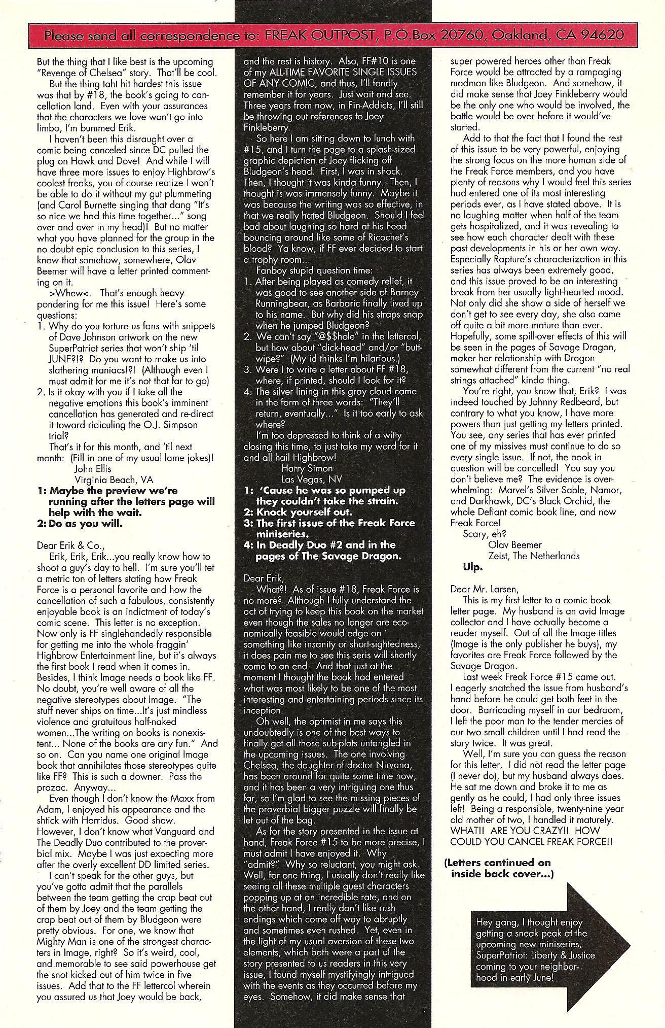 Read online Freak Force (1993) comic -  Issue #16 - 28