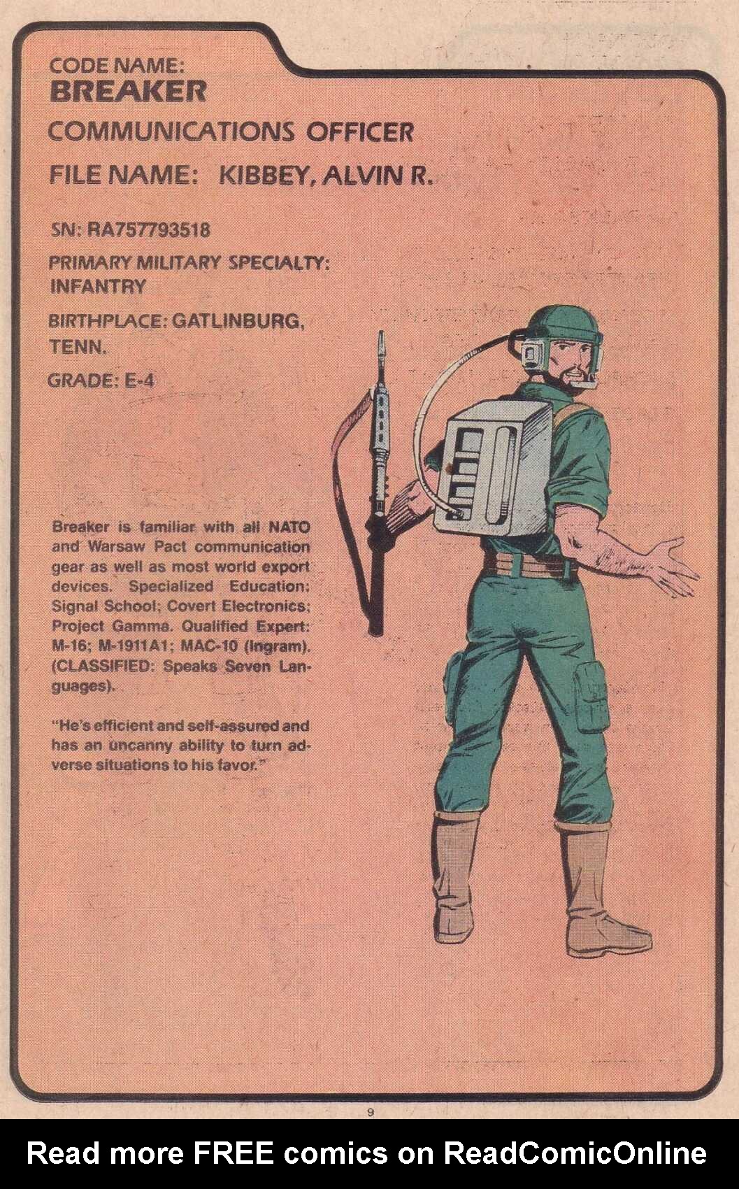 Read online The G.I. Joe Order of Battle comic -  Issue #1 - 11
