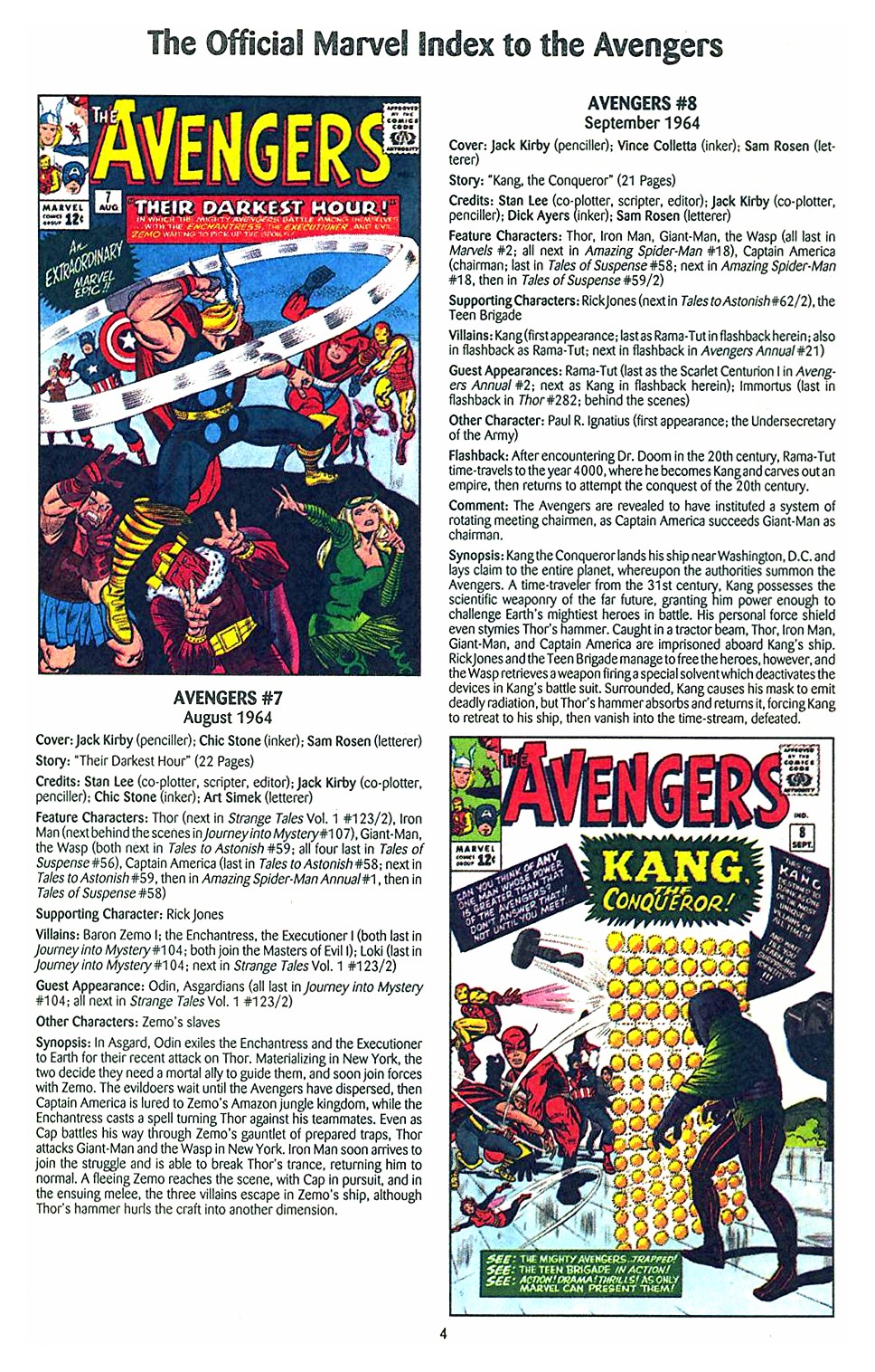 Read online The Official Marvel Index to the Avengers comic -  Issue #1 - 6