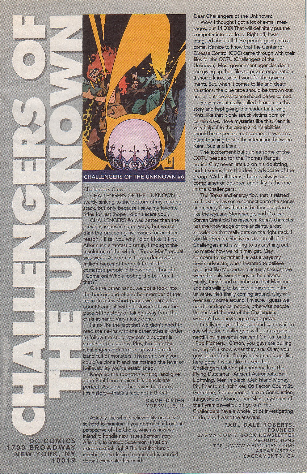 Read online Challengers of the Unknown (1997) comic -  Issue #10 - 24