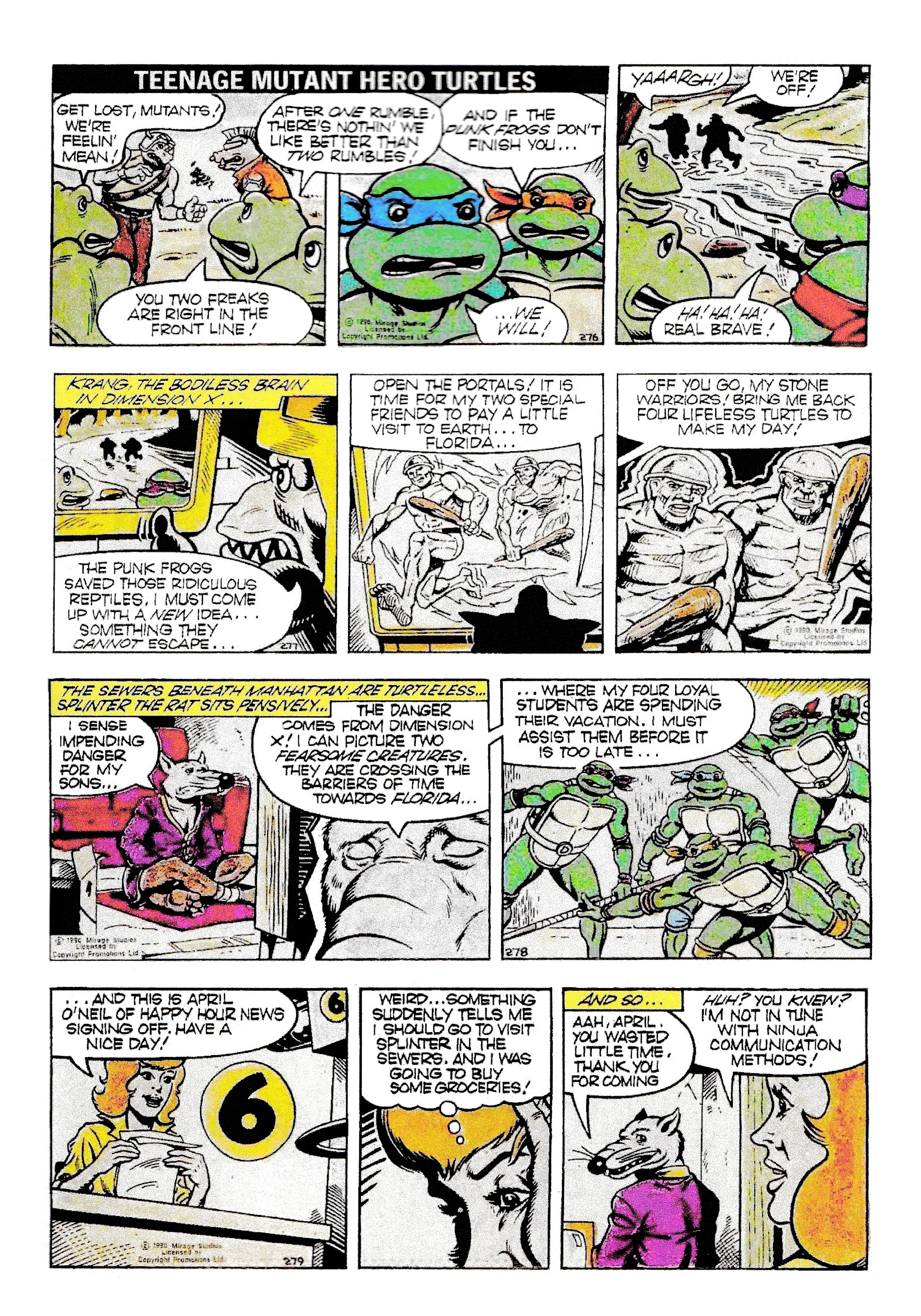 Read online Teenage Mutant Ninja Turtles: Complete Newspaper Daily Comic Strip Collection comic -  Issue # TPB 1 - 78