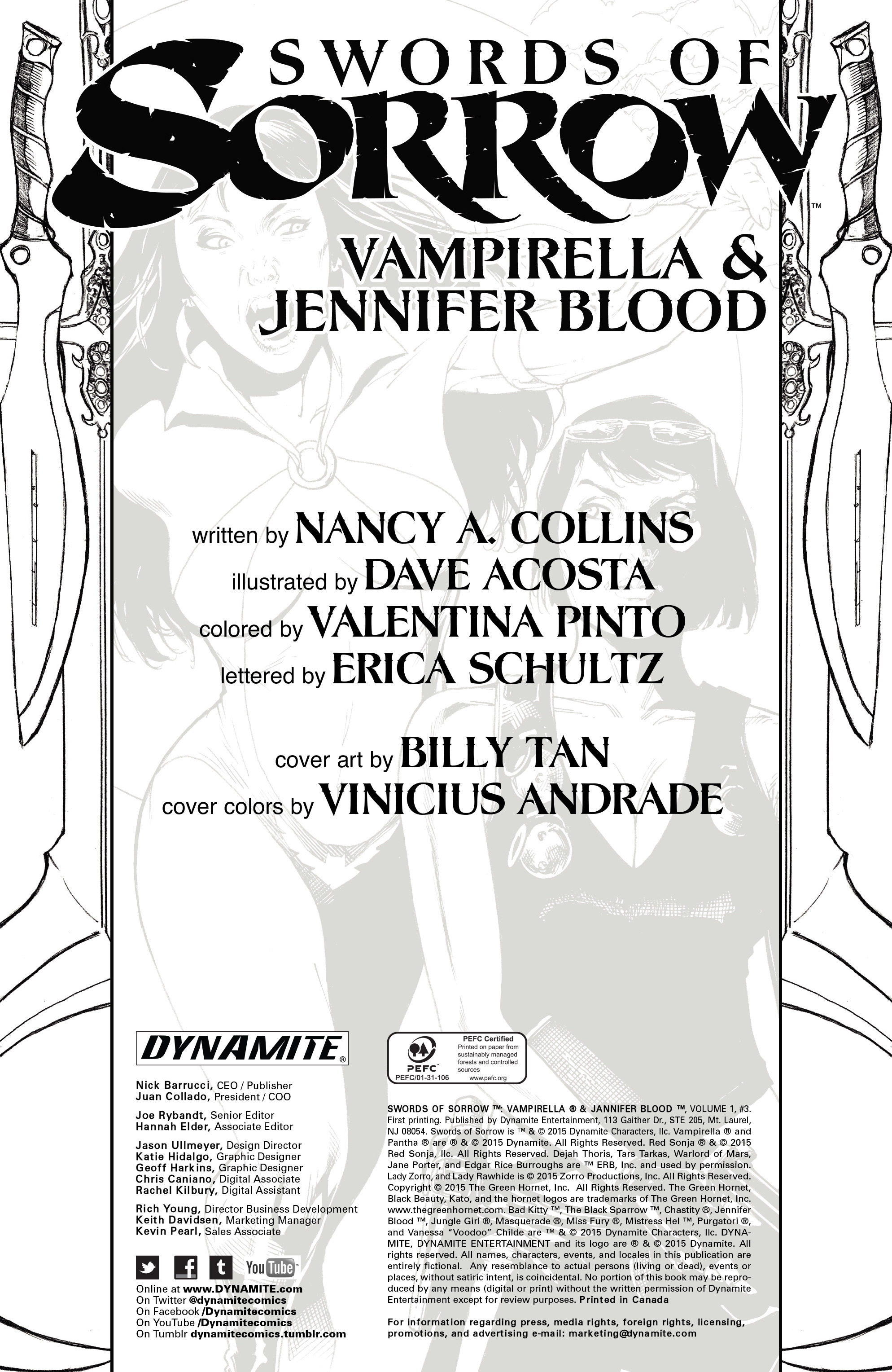 Read online Swords of Sorrow: Vampirella & Jennifer Blood comic -  Issue #3 - 2