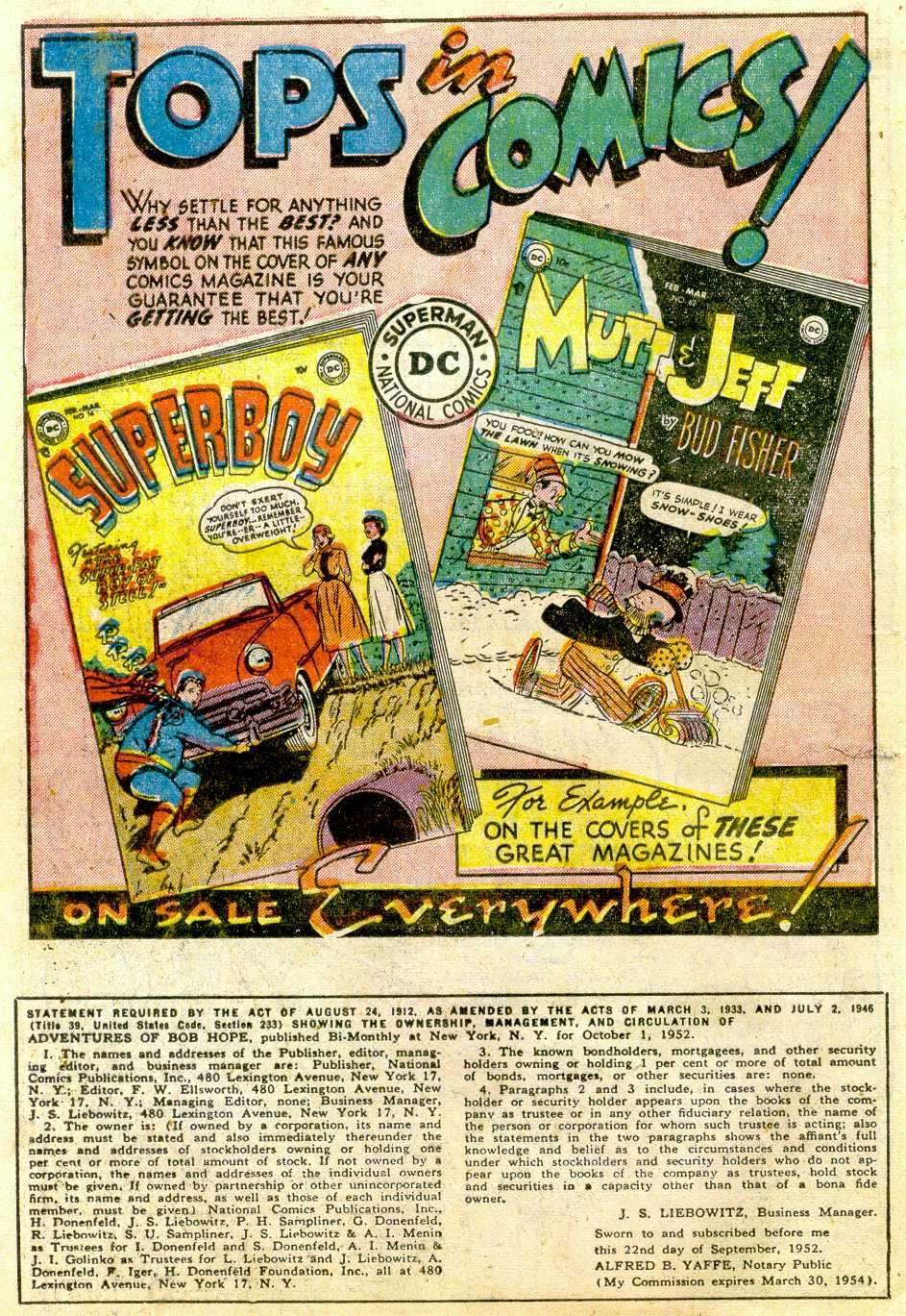 Read online The Adventures of Bob Hope comic -  Issue #19 - 26