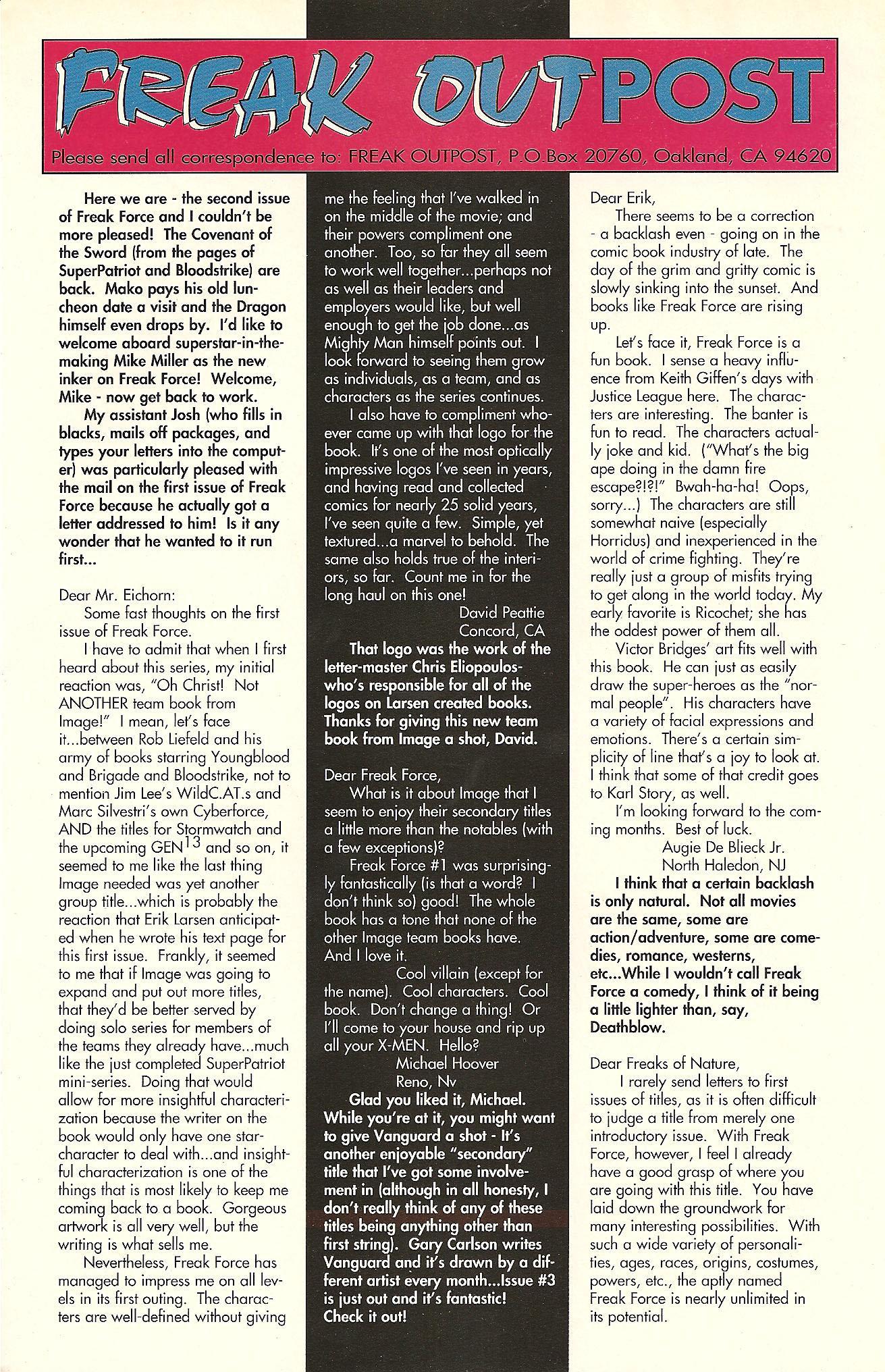 Read online Freak Force (1993) comic -  Issue #2 - 27