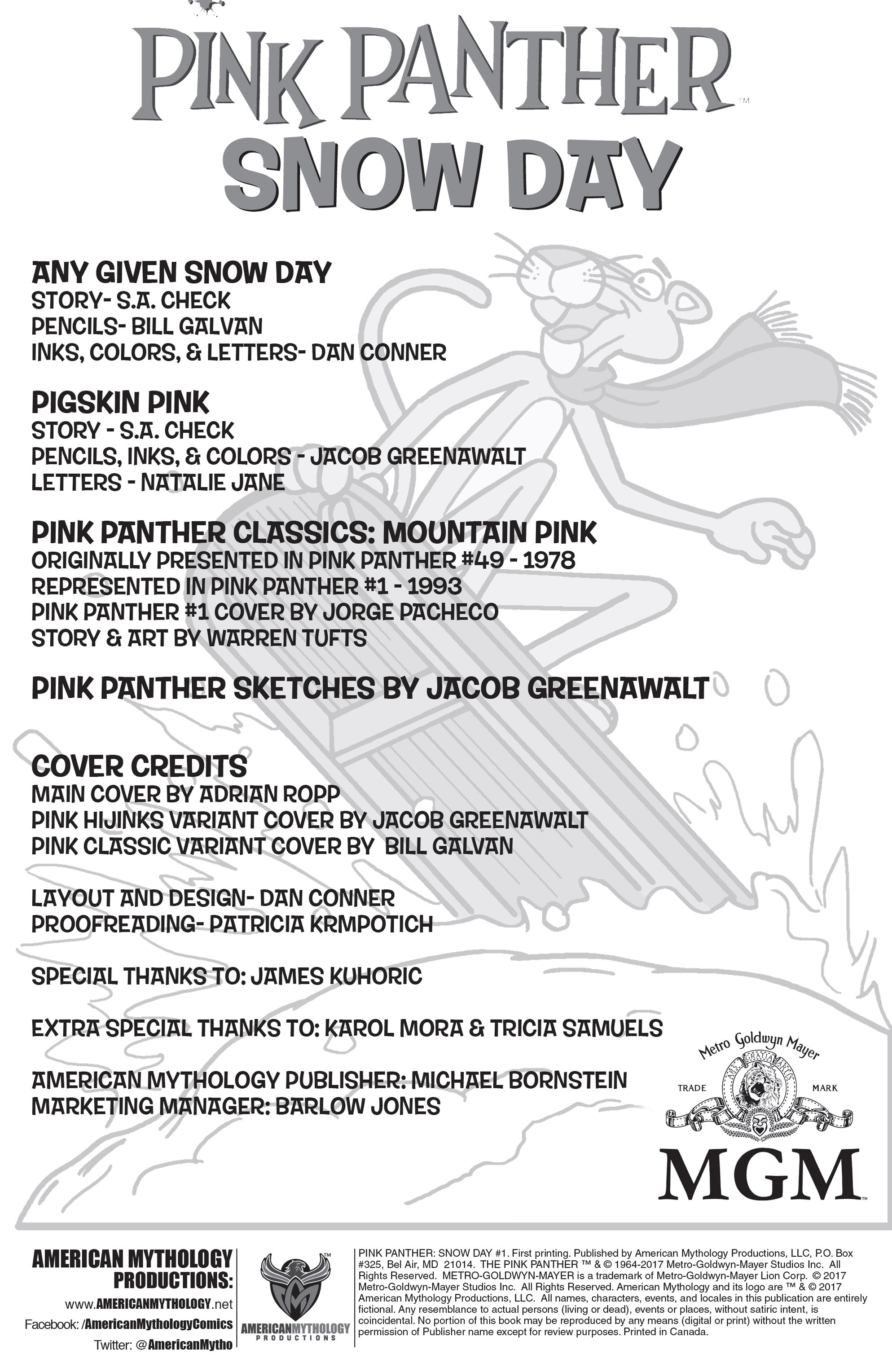Read online The Pink Panther: Snow Day comic -  Issue # Full - 2