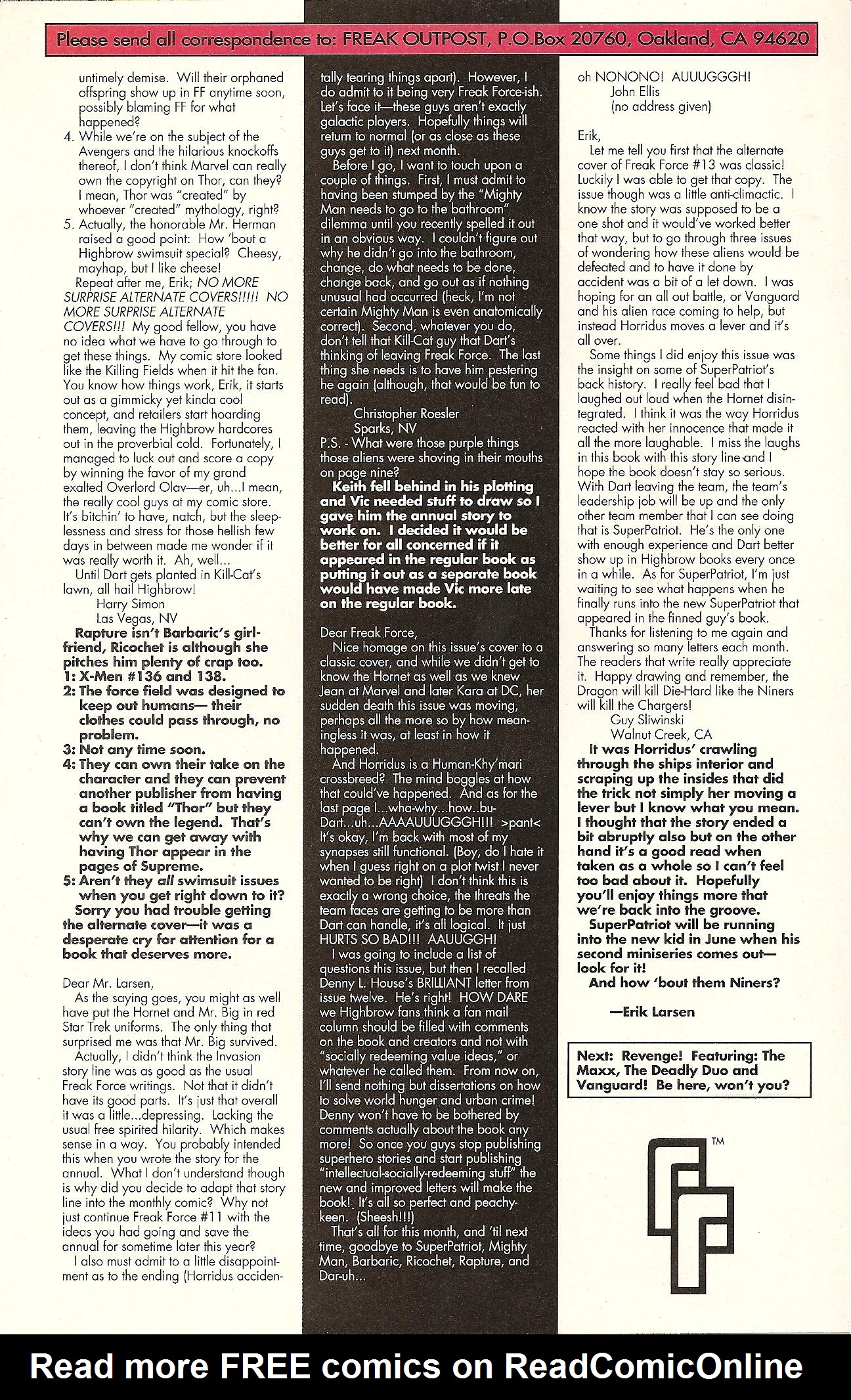Read online Freak Force (1993) comic -  Issue #14 - 31