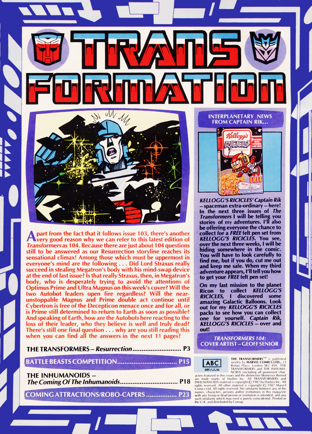 Read online The Transformers (UK) comic -  Issue #104 - 2
