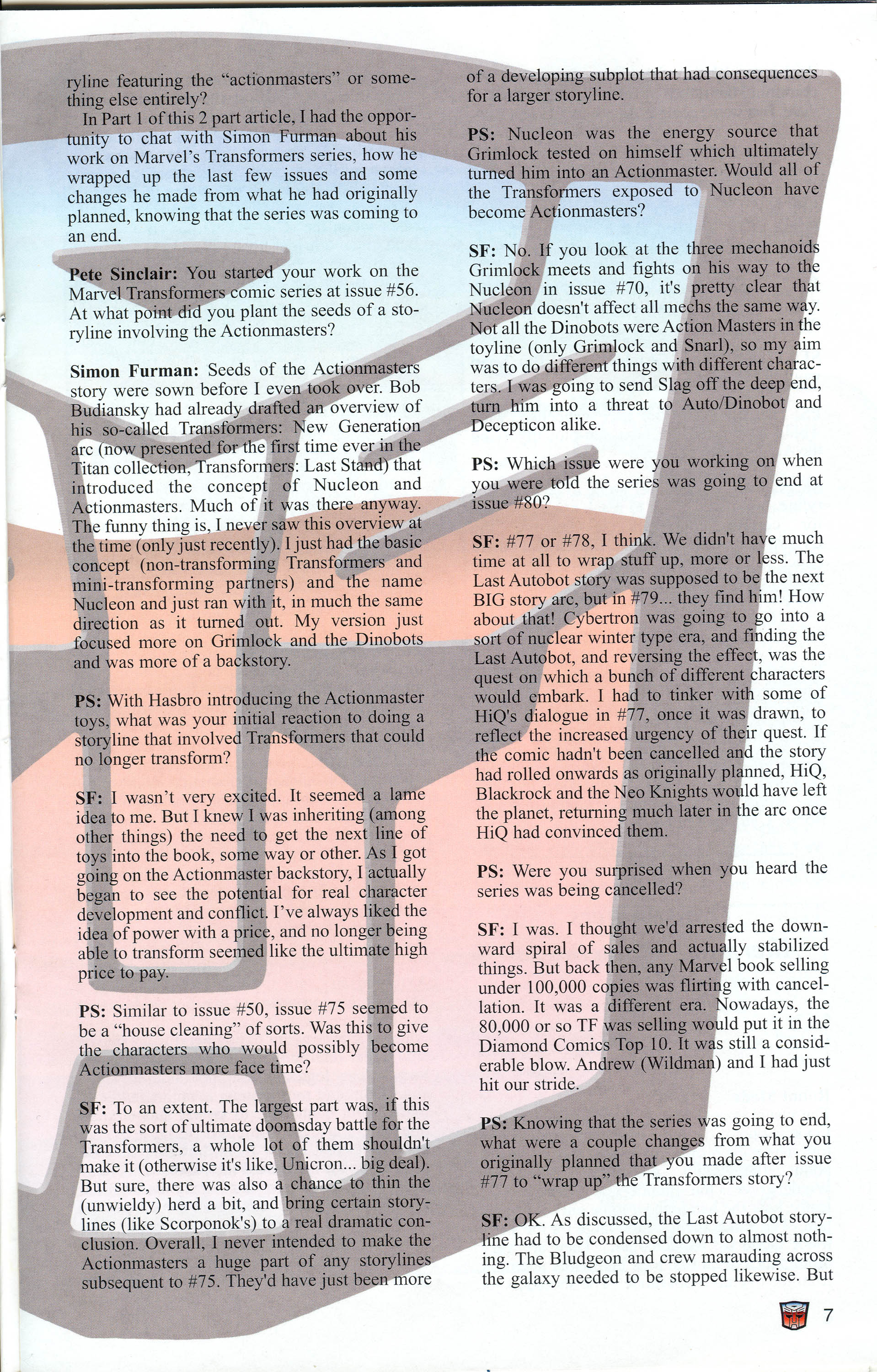 Read online Transformers: Collectors' Club comic -  Issue #1 - 7