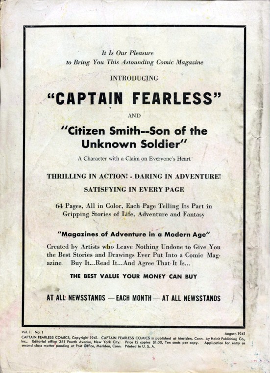 Read online Captain Fearless comic -  Issue #1 - 2