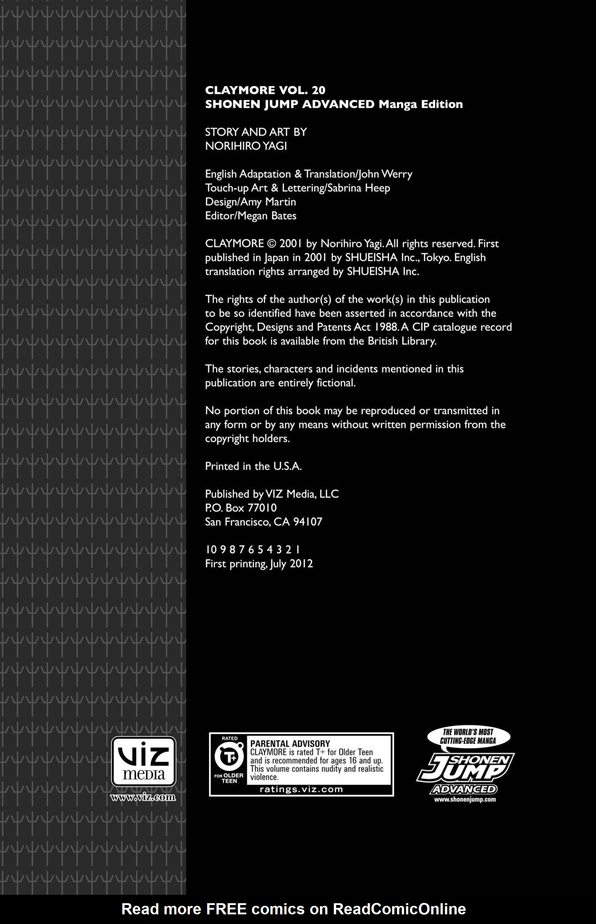 Read online Claymore comic -  Issue #20 - 3