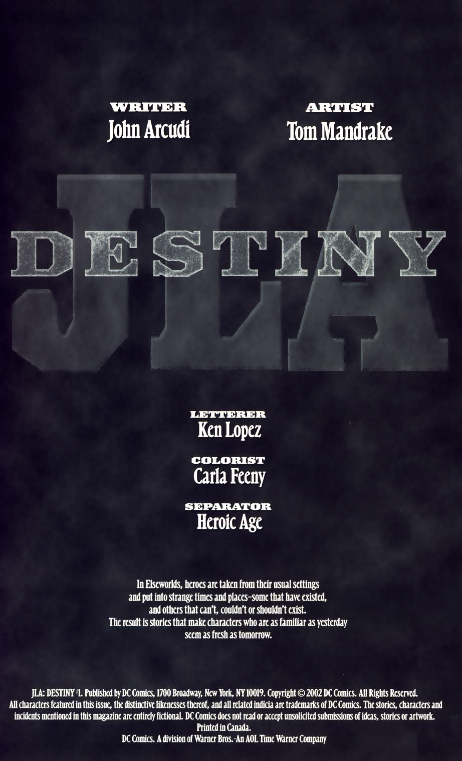 Read online JLA: Destiny comic -  Issue #1 - 2