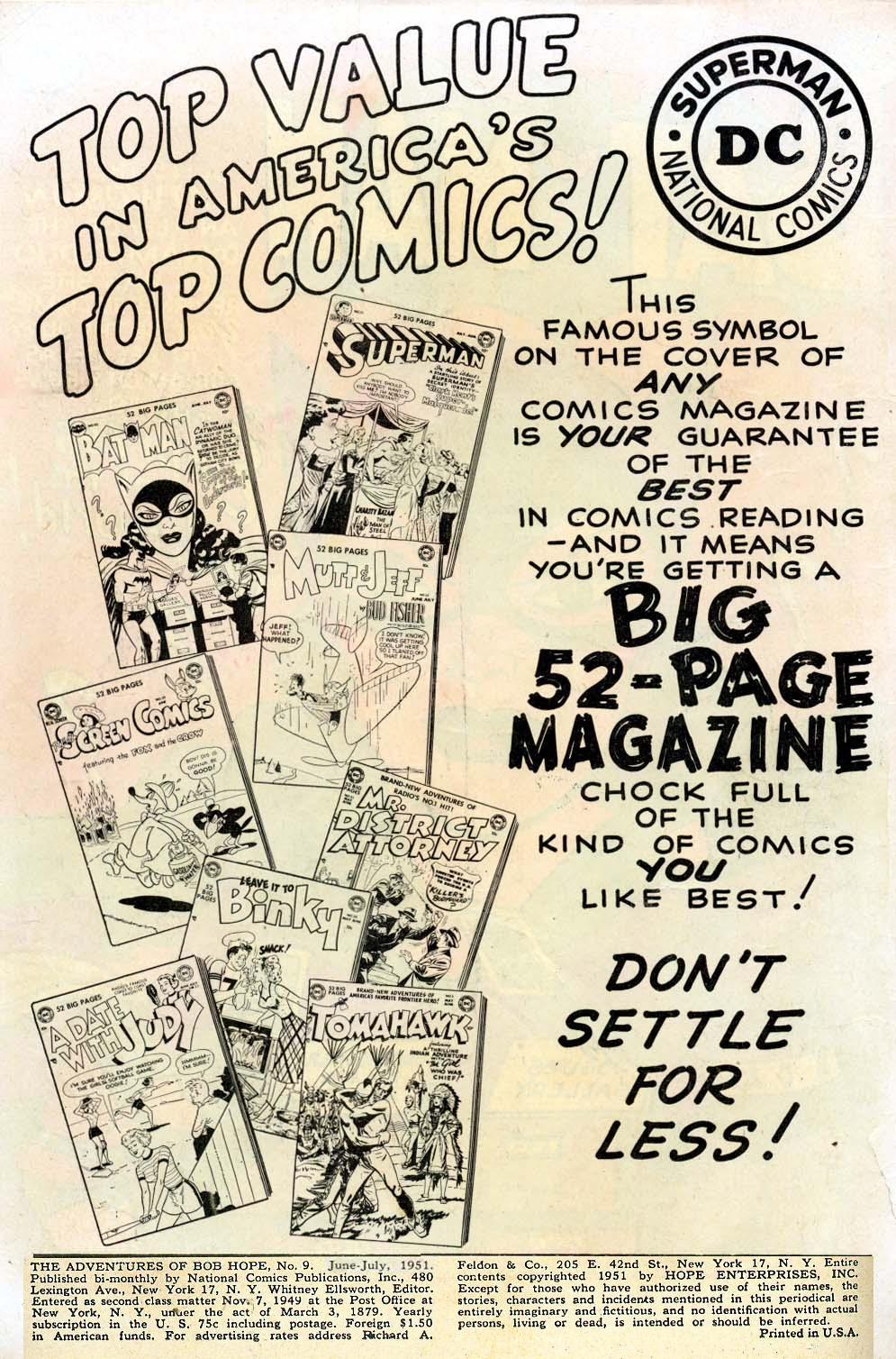 Read online The Adventures of Bob Hope comic -  Issue #9 - 3