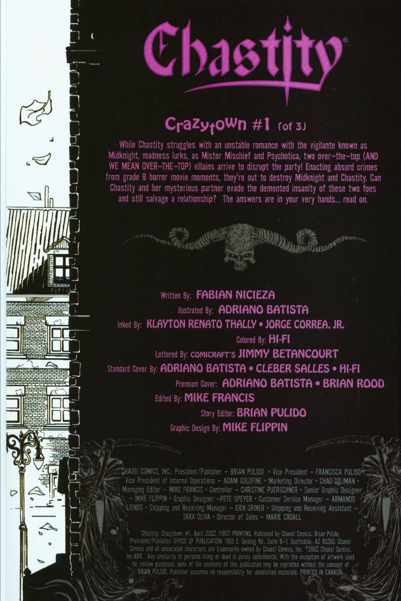 Read online Chastity: Crazytown comic -  Issue #1 - 2