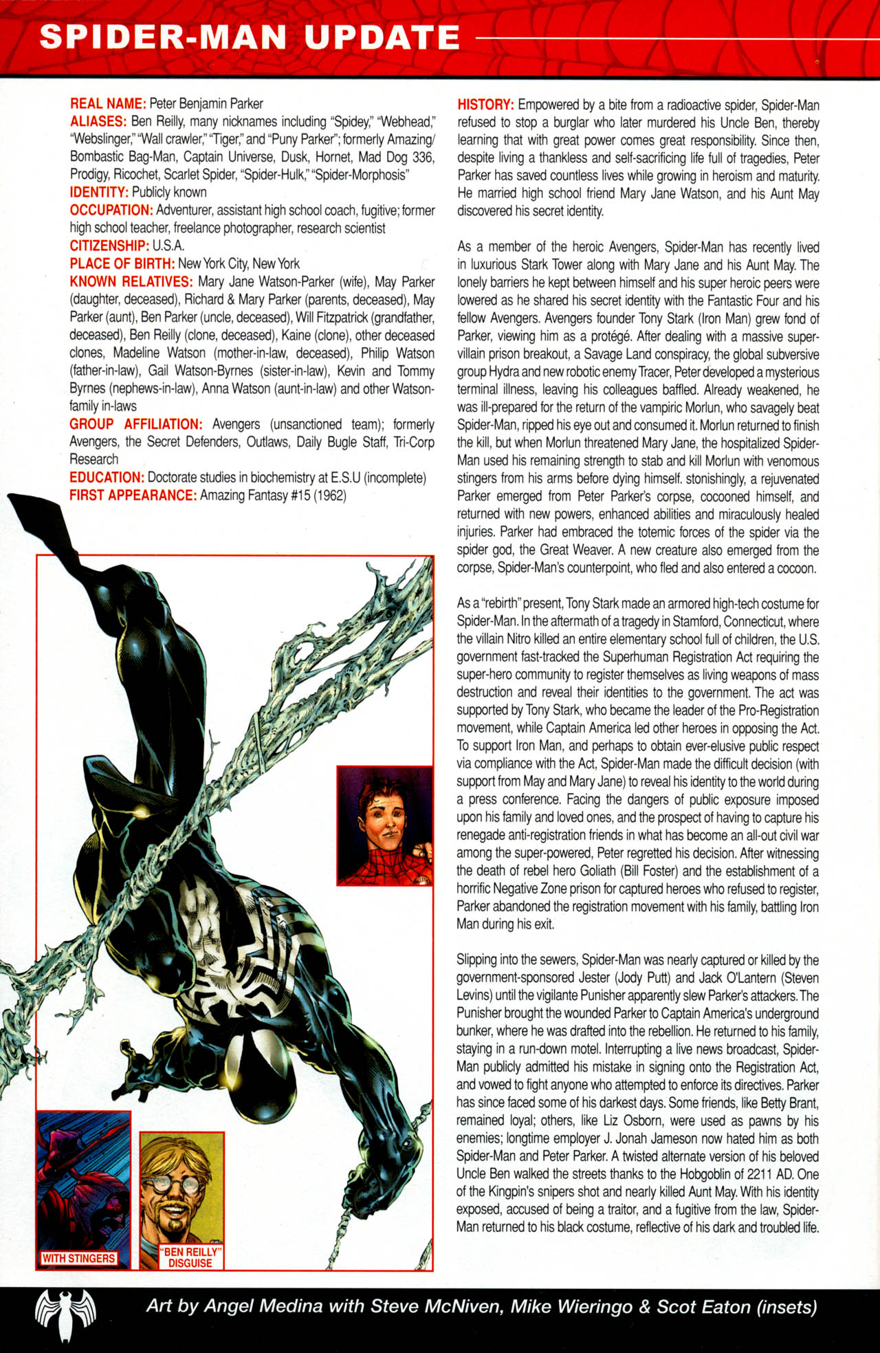 Read online The Official Handbook of the Marvel Universe: Spider-Man: Back In Black Handbook comic -  Issue # Full - 30