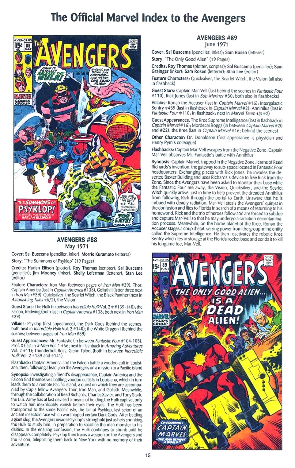 Read online The Official Marvel Index to the Avengers comic -  Issue #2 - 17