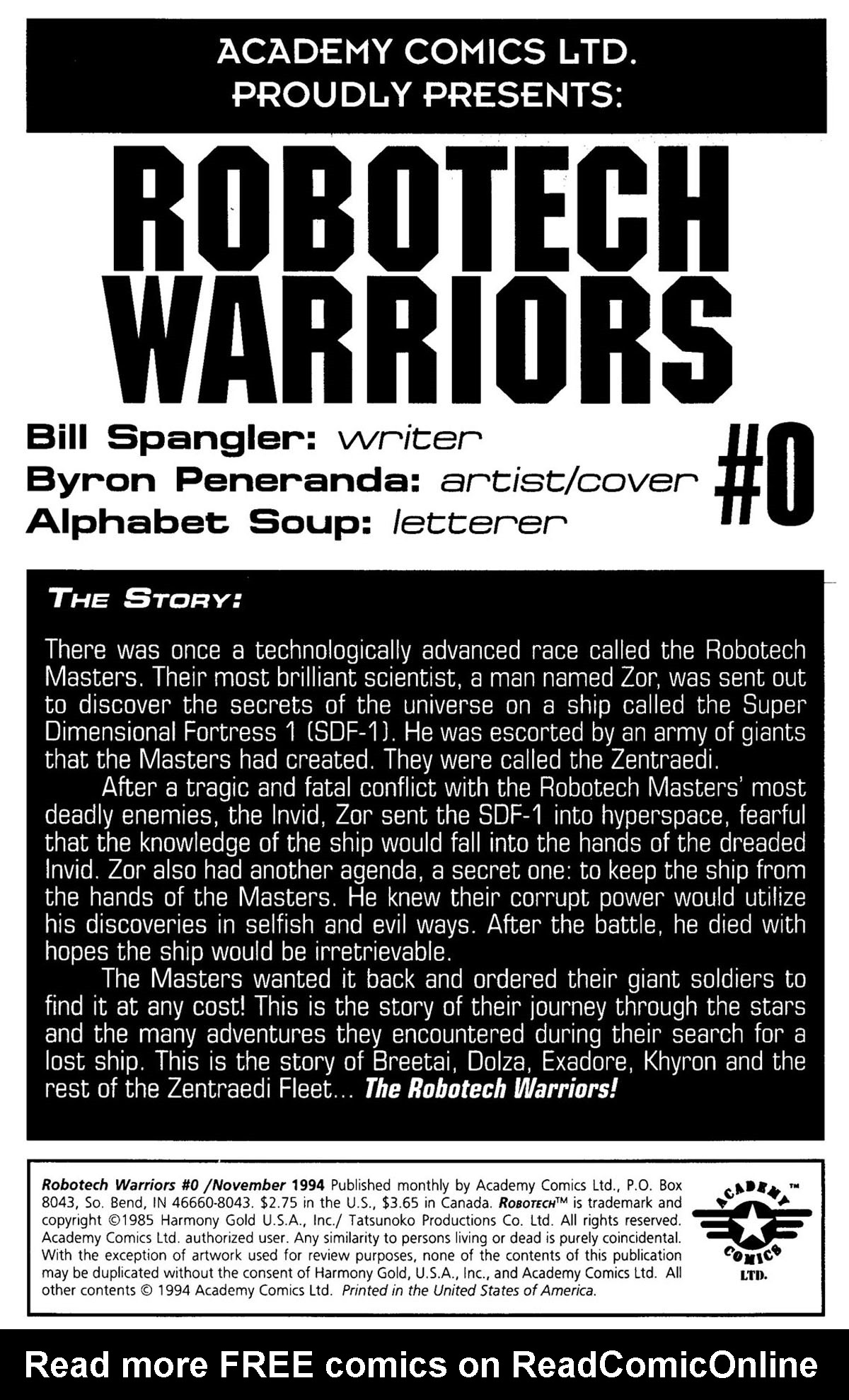 Read online Robotech: Warriors comic -  Issue #0 - 2