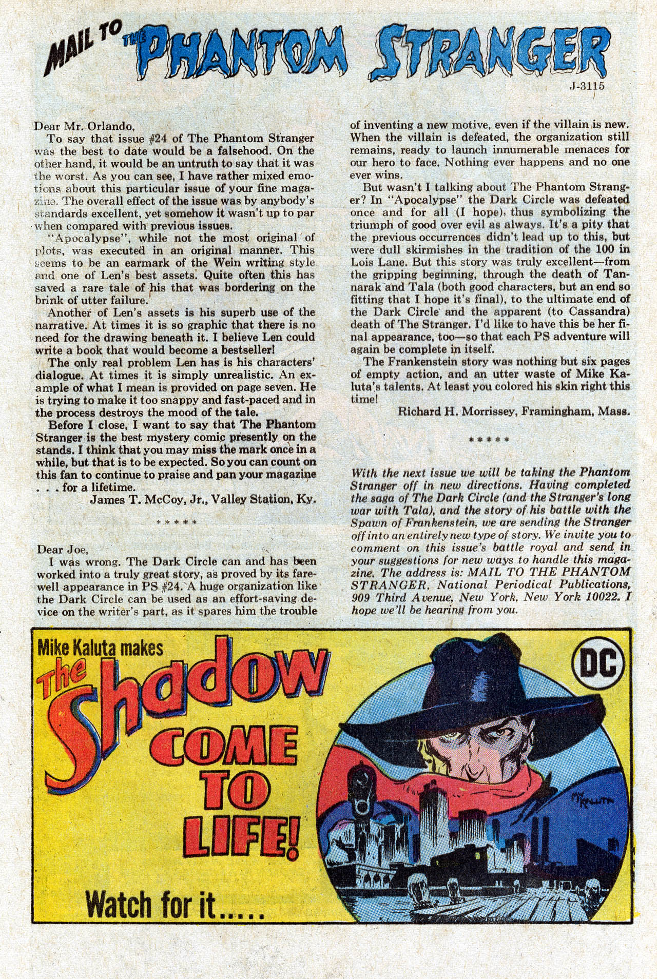 Read online The Phantom Stranger (1969) comic -  Issue #26 - 32