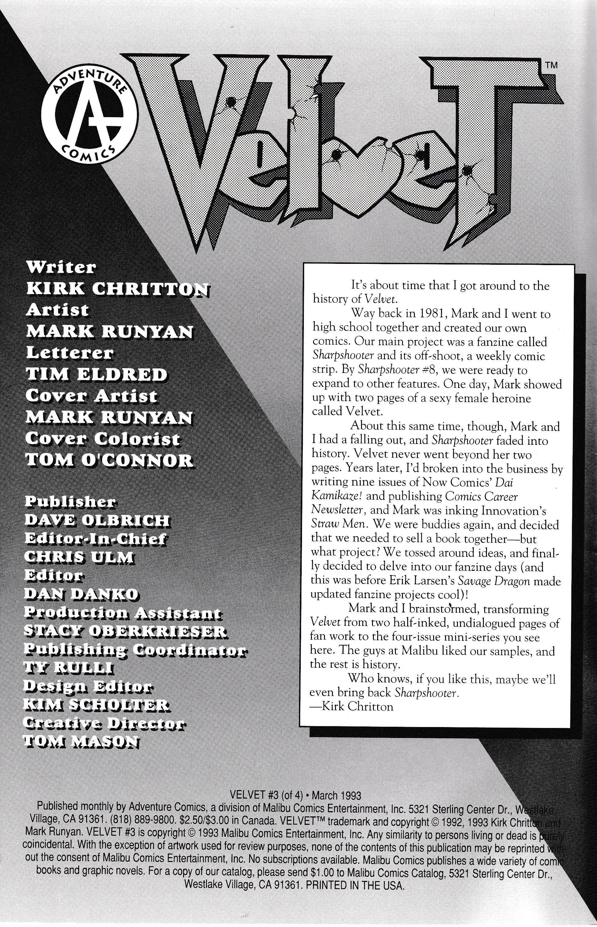 Read online Velvet (1993) comic -  Issue #3 - 2