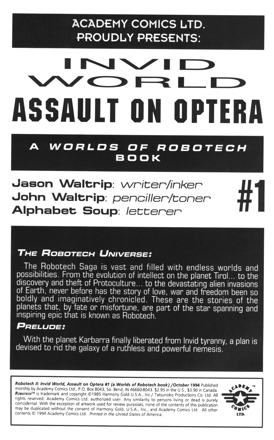 Read online Robotech: Invid World: Assult on Optera comic -  Issue # Full - 2