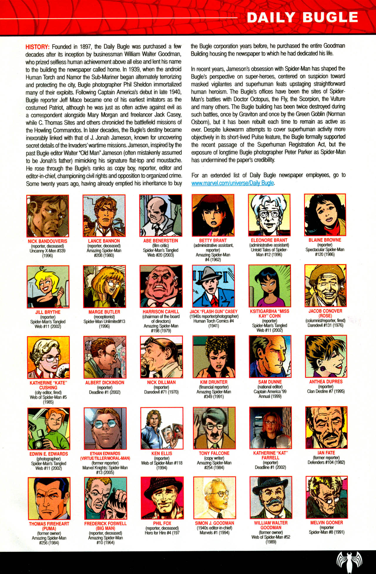 Read online The Official Handbook of the Marvel Universe: Spider-Man: Back In Black Handbook comic -  Issue # Full - 5