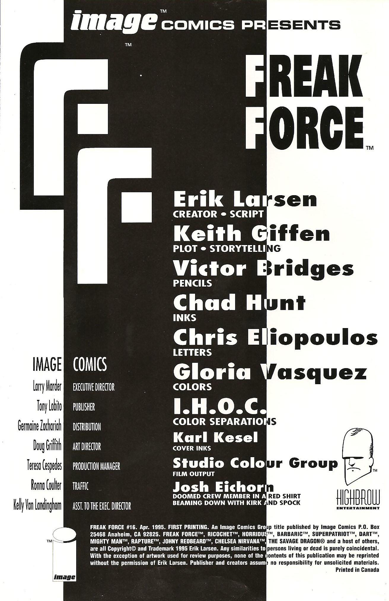 Read online Freak Force (1993) comic -  Issue #16 - 3