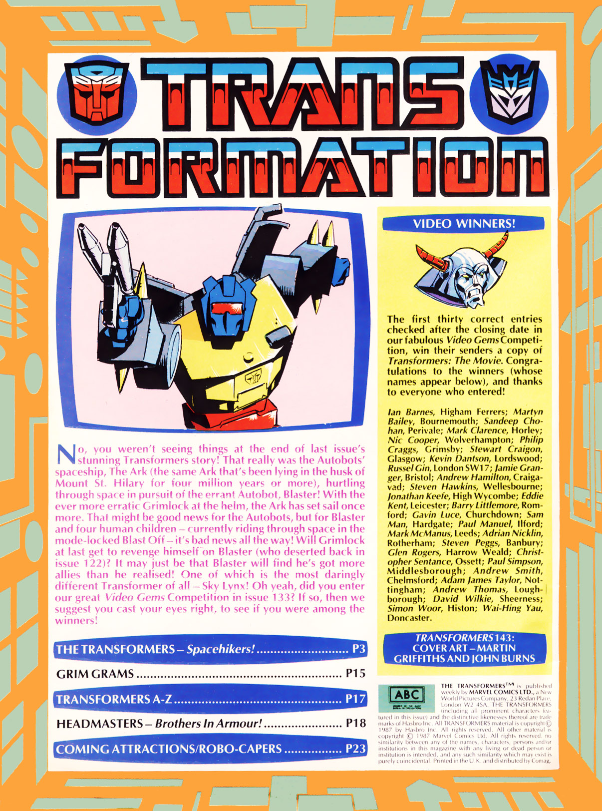 Read online The Transformers (UK) comic -  Issue #143 - 2
