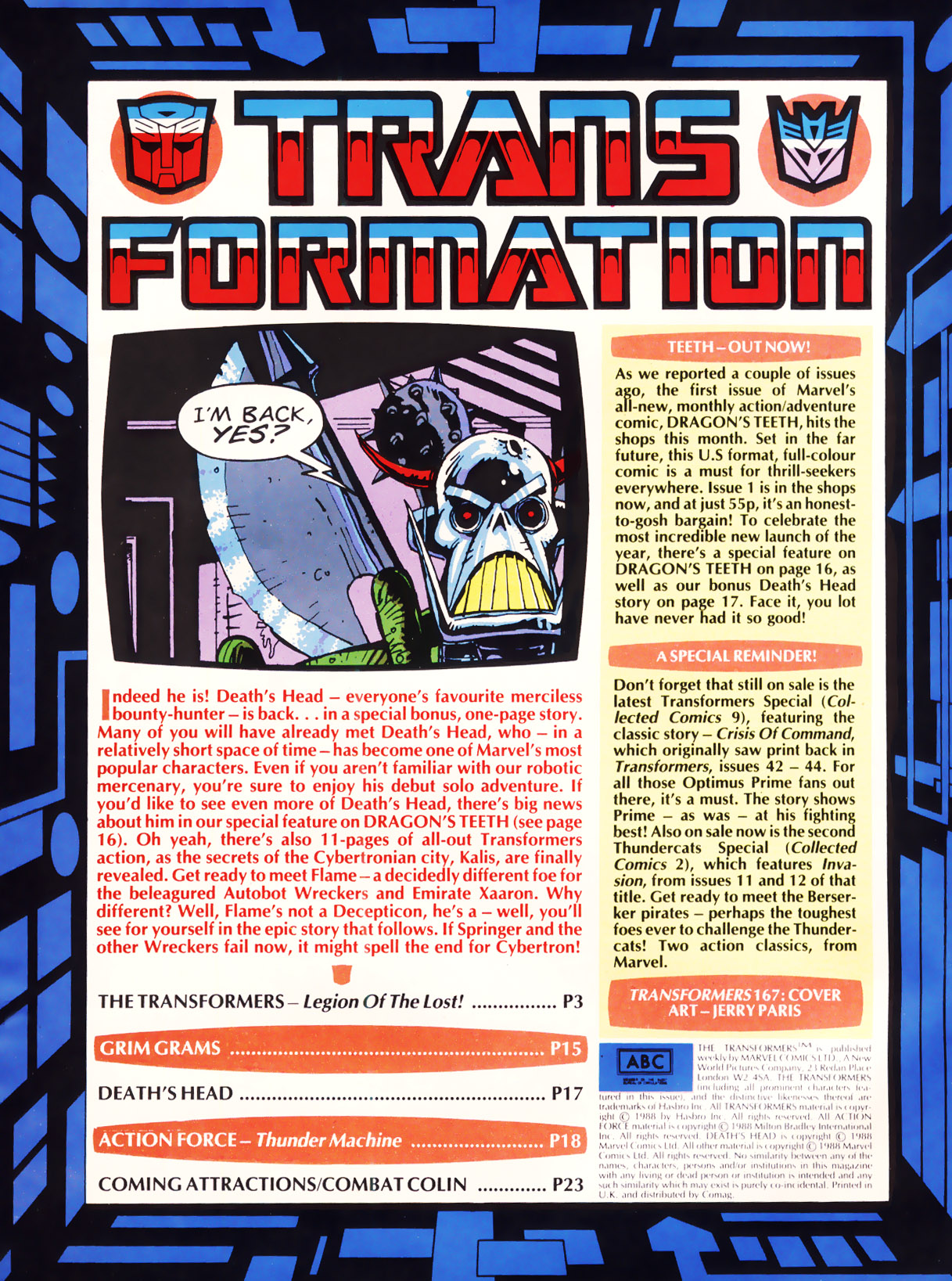 Read online The Transformers (UK) comic -  Issue #167 - 2