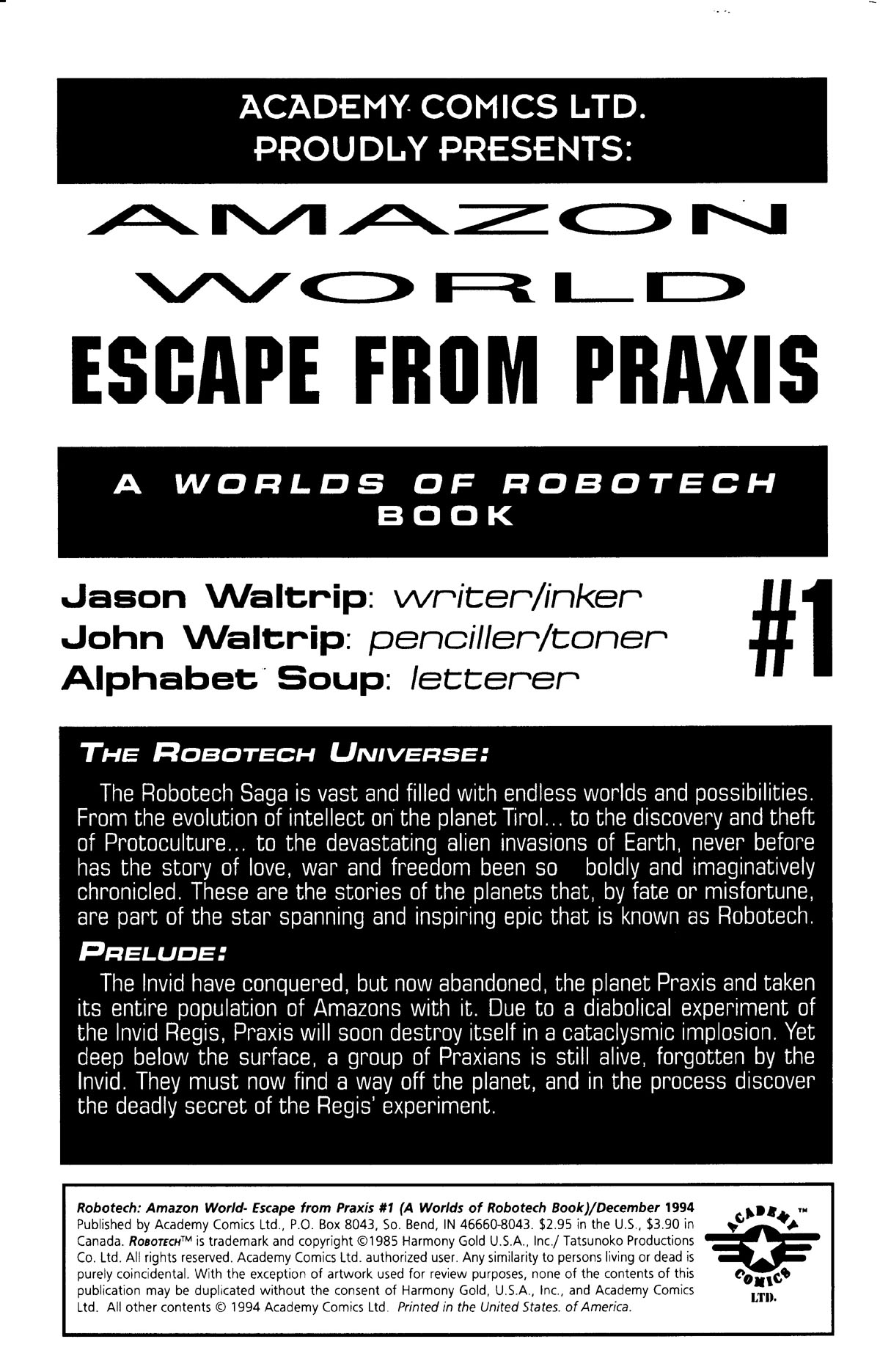 Read online Robotech: Amazon World- Escape from Praxis comic -  Issue # Full - 2