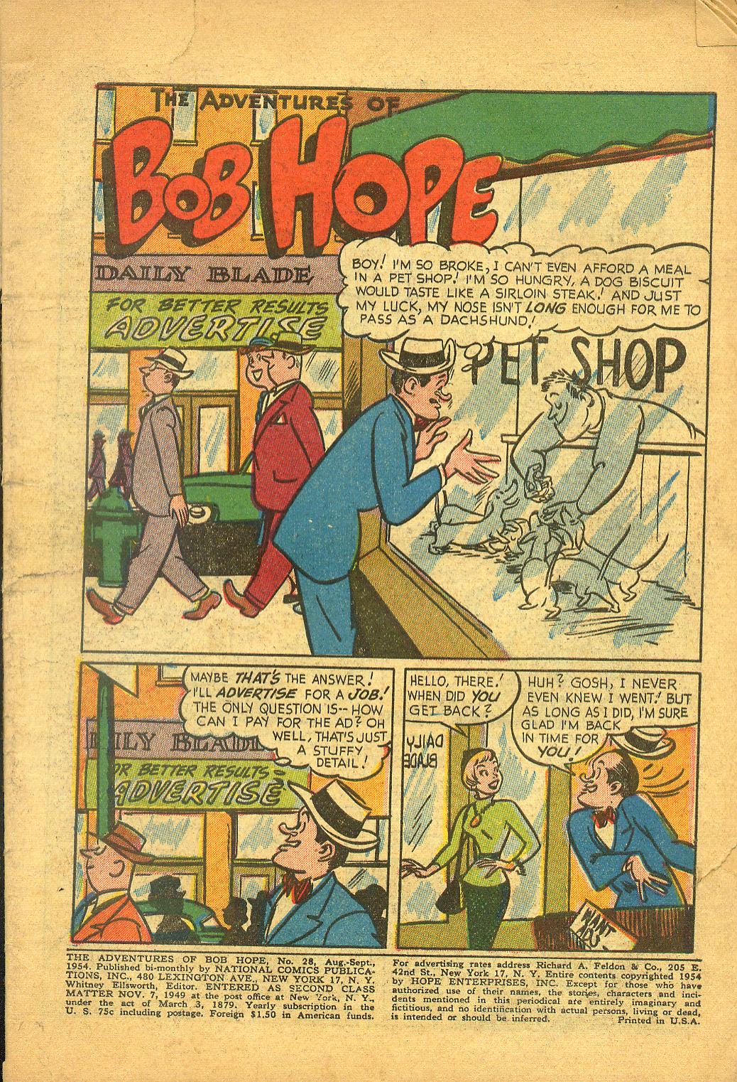 Read online The Adventures of Bob Hope comic -  Issue #28 - 3