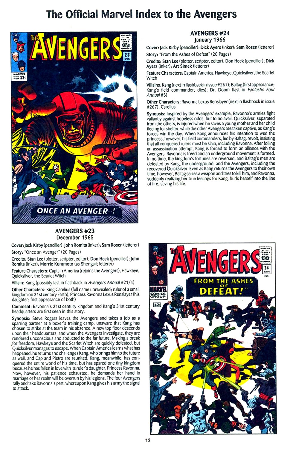 Read online The Official Marvel Index to the Avengers comic -  Issue #1 - 14