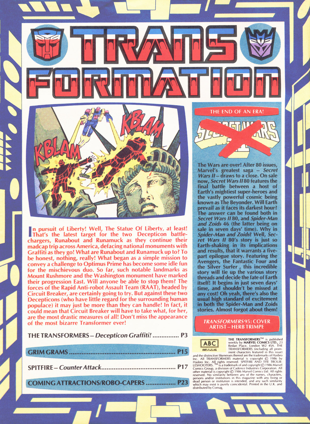 Read online The Transformers (UK) comic -  Issue #95 - 2