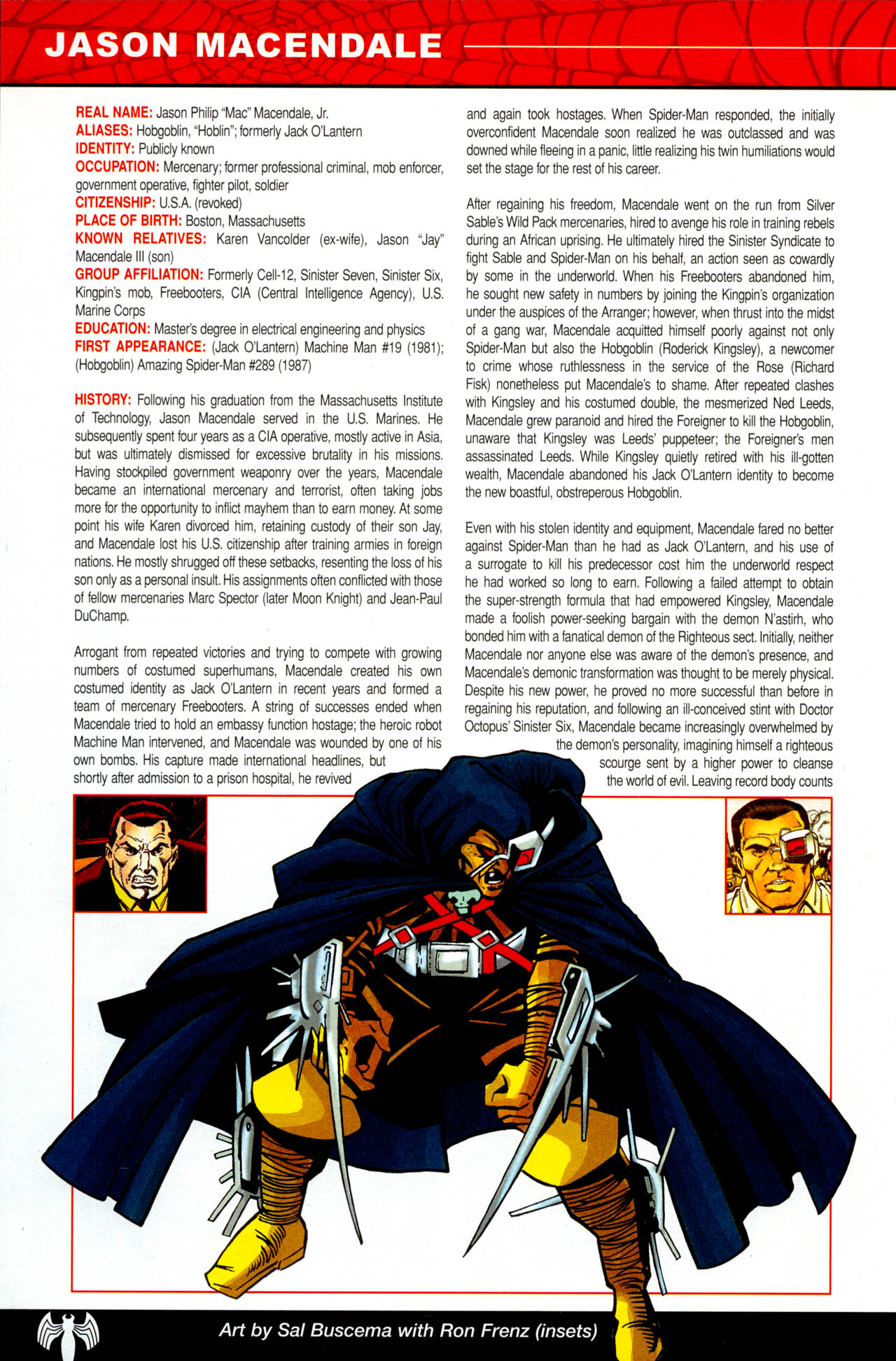 Read online The Official Handbook of the Marvel Universe: Spider-Man: Back In Black Handbook comic -  Issue # Full - 16