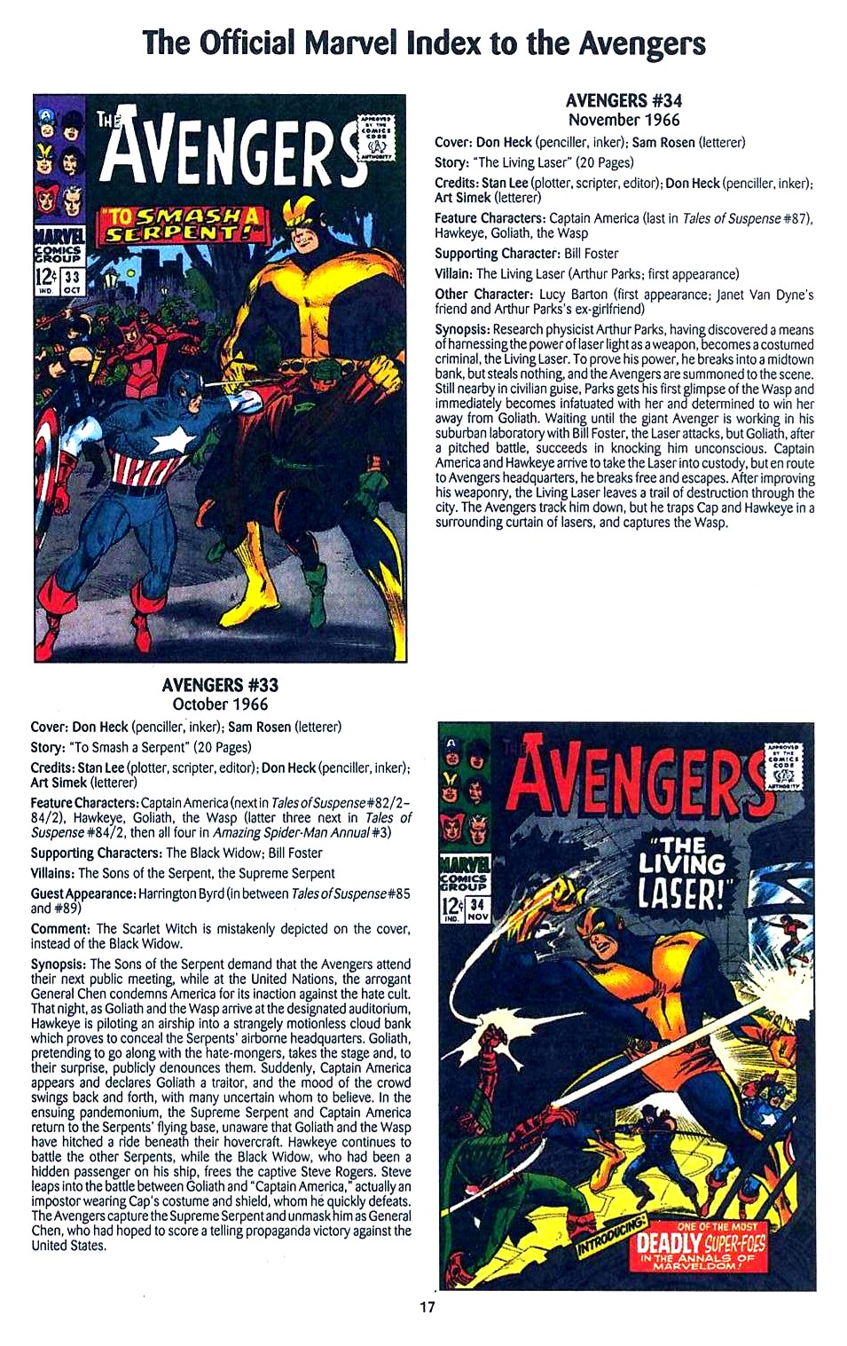 Read online The Official Marvel Index to the Avengers comic -  Issue #1 - 19