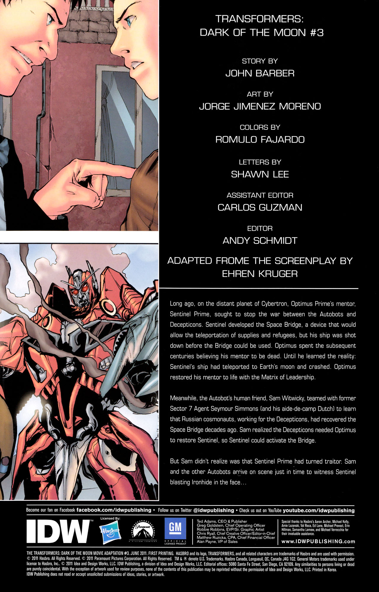 Read online Transformers: Dark of the Moon Movie Adaptation comic -  Issue #3 - 2